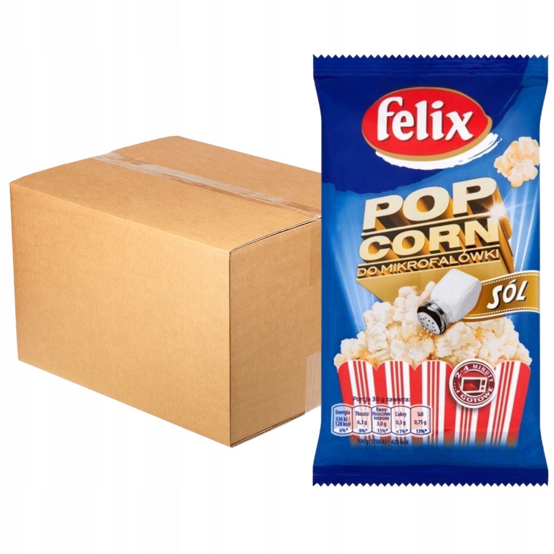 Levně Felix Popcorn do mikrovlnné trouby sůl 90 g x 24 kusů