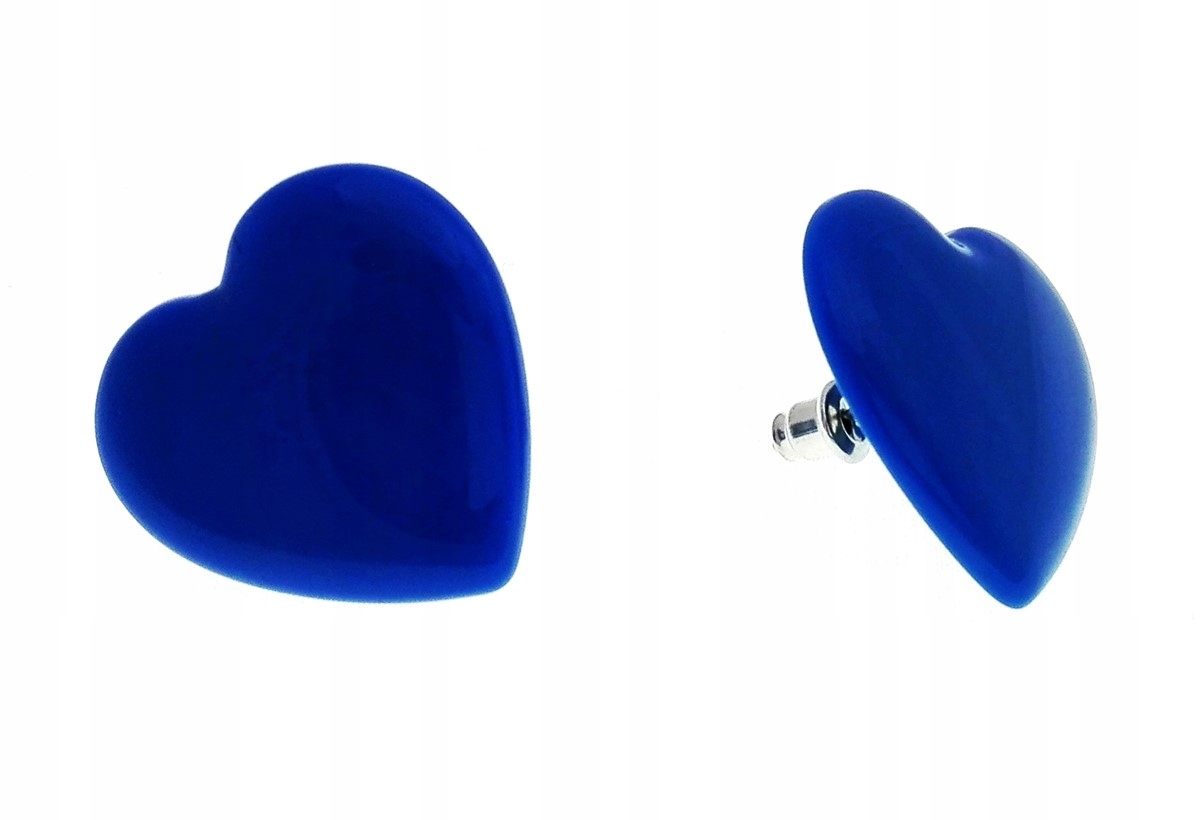 

Kolczyki serca serduszka duże Ciemnoniebieski