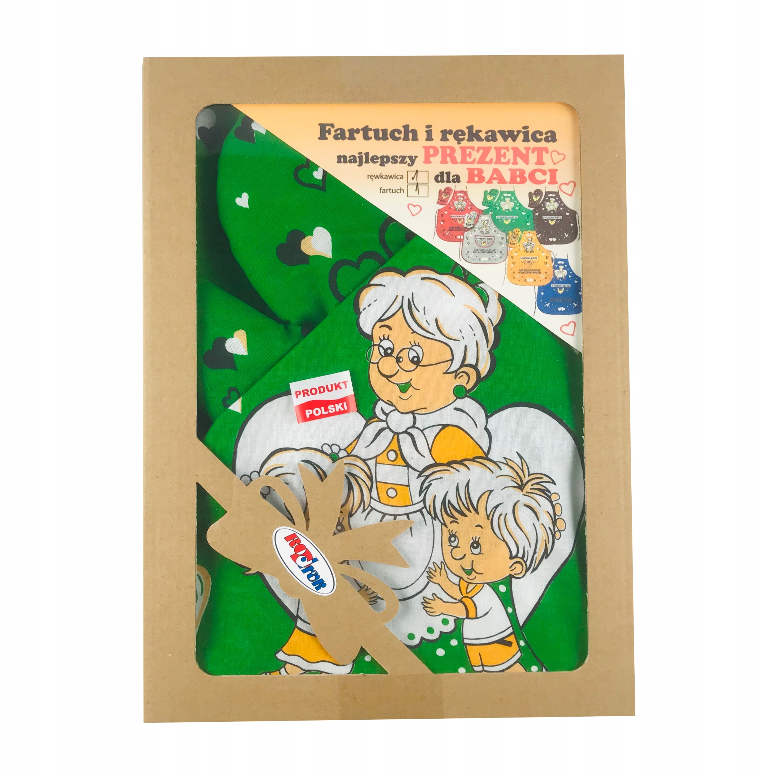 

na Dzień Babci Fartuch+ Rękawica/ zieleń