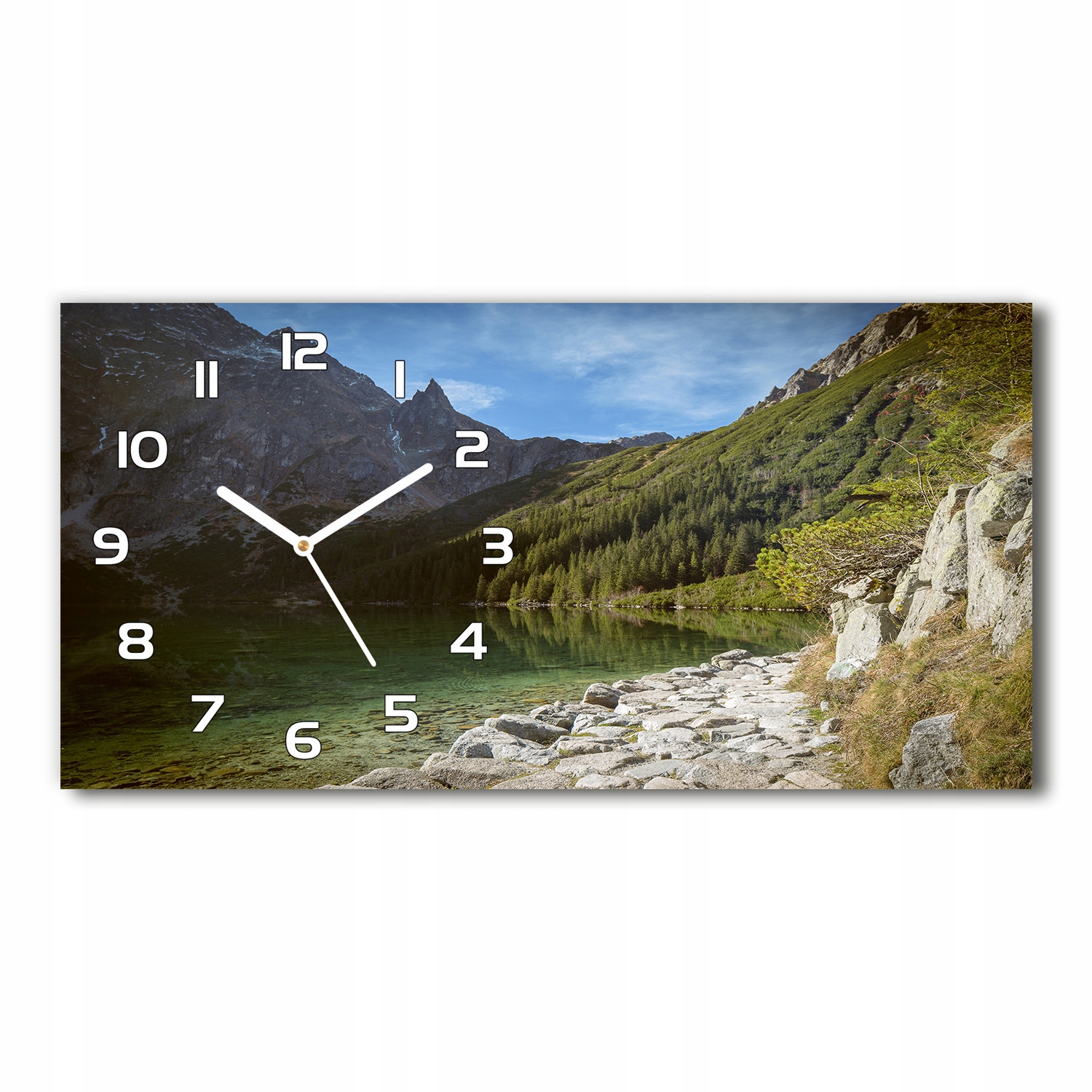 

Zegar ścienny szklany Morskie oko Tatry 60x30 cm