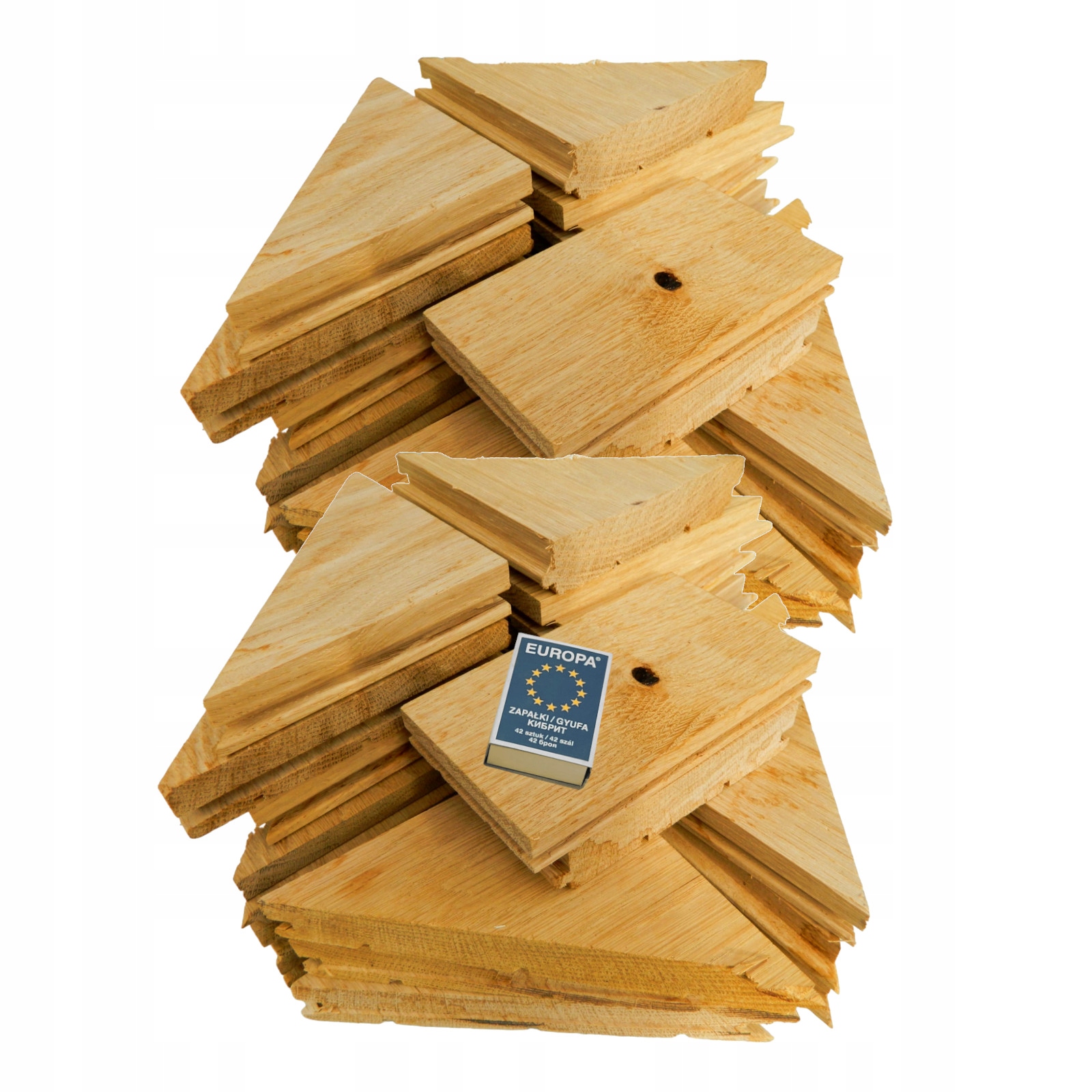 Rozpałka 40dm3 Drewno Kominkowe Ścinki Parkietu Podpałka 14kg Dąb Transwood Granulacja 70-150 mm