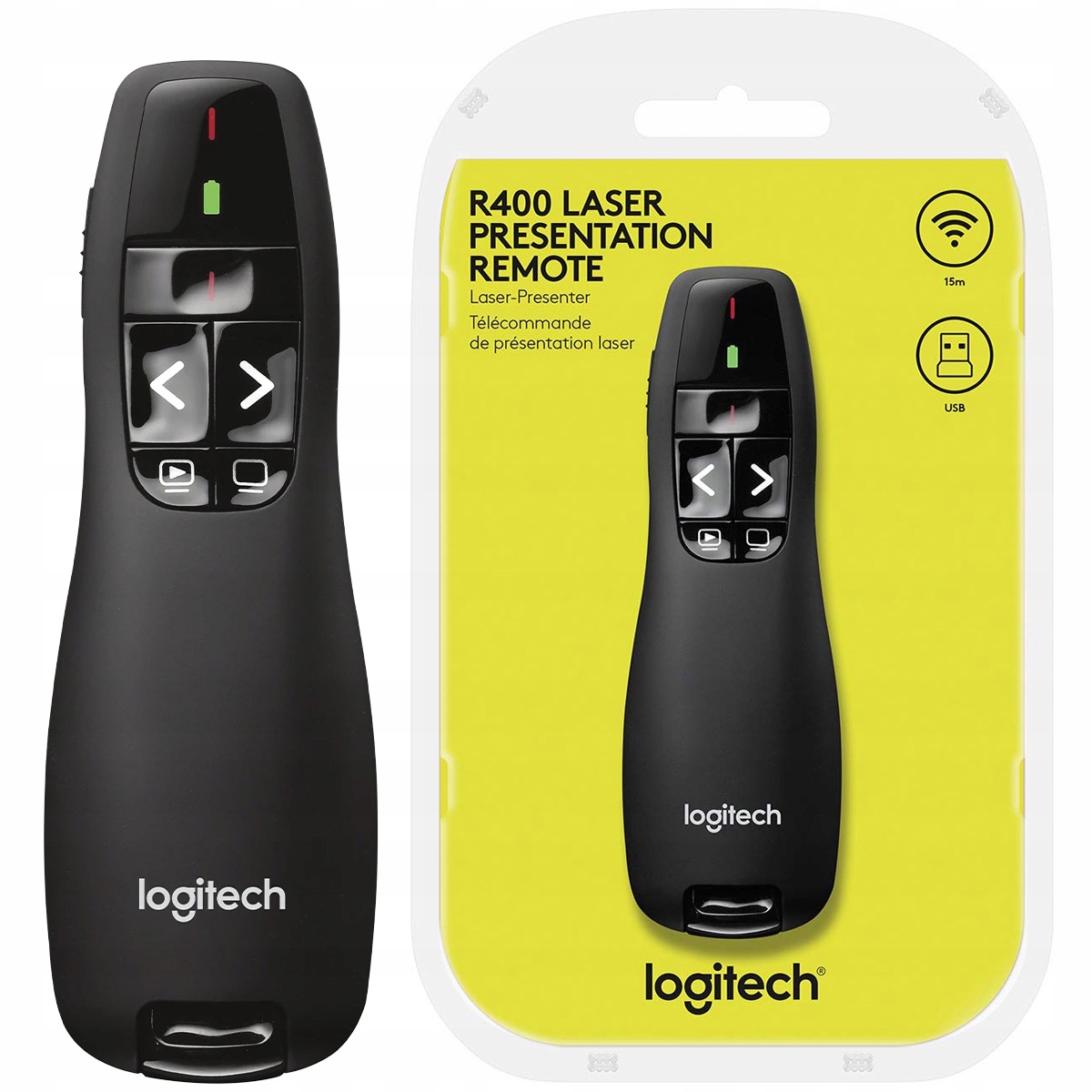 Urządzenie wskazujące prezenter wskaźnik laserowy Logitech R400