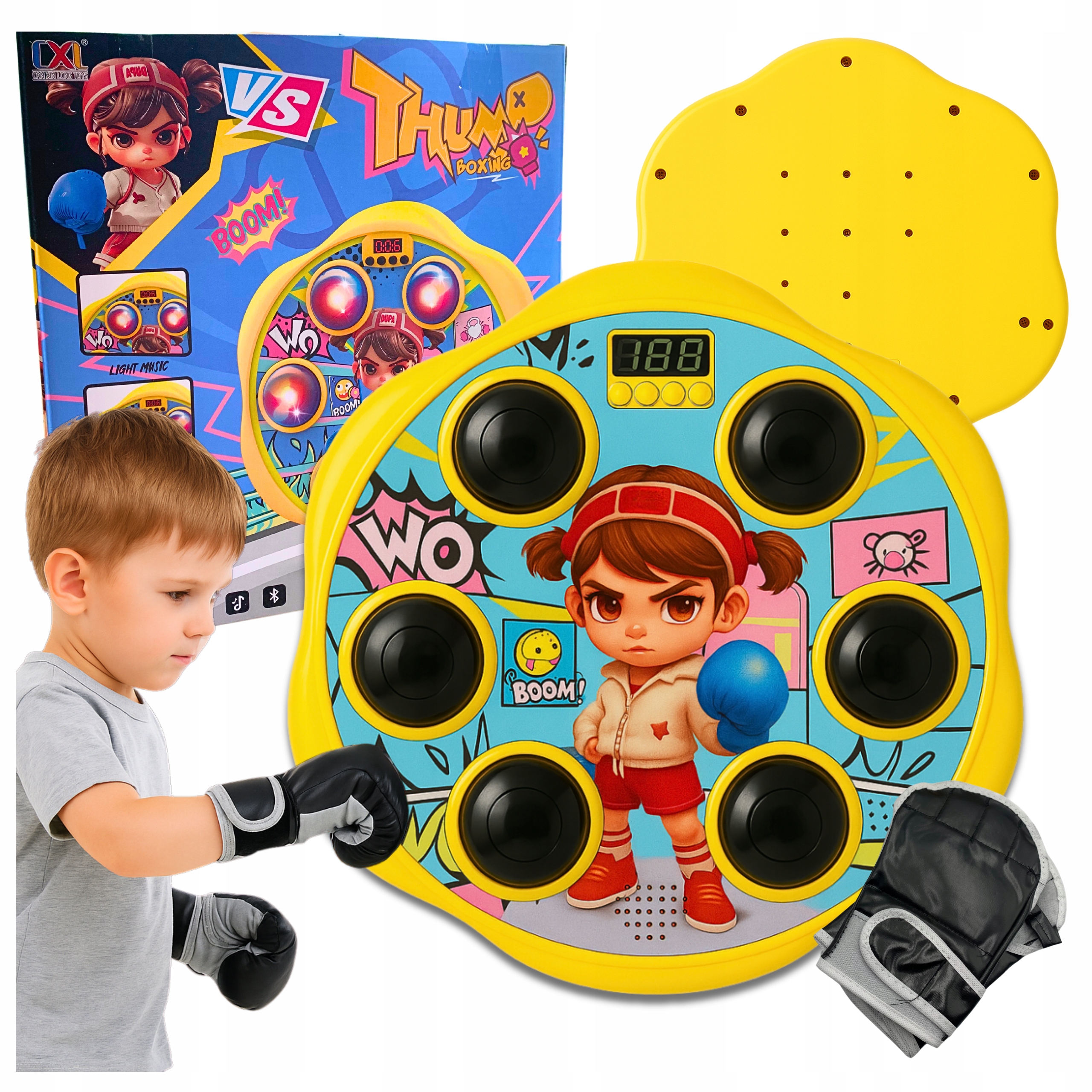 Hudební stroj na boxování Boxerská deska Bluetooth rukavice