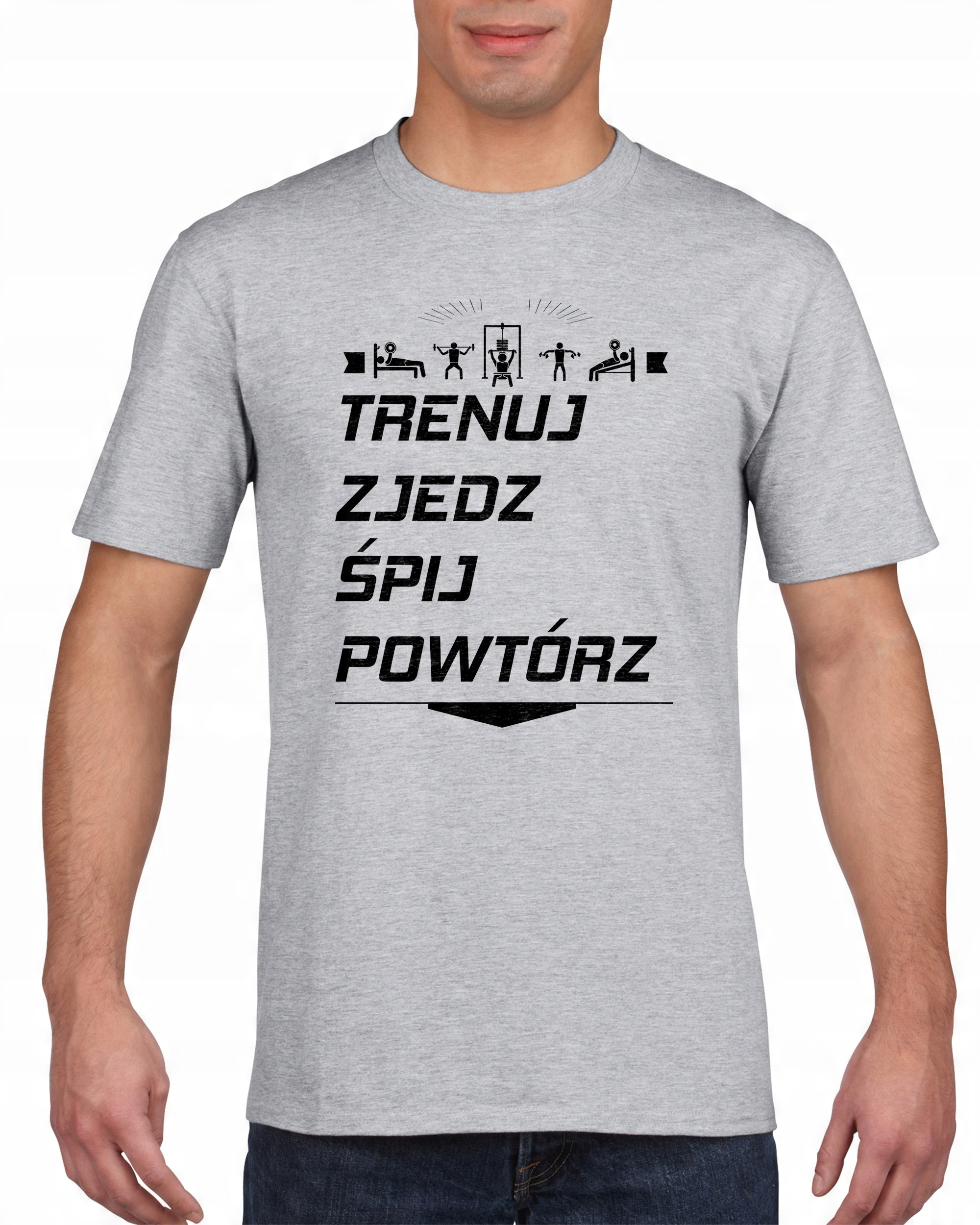 

Koszulka męska Na Silownie Trenuj Zjedz Spij s XL