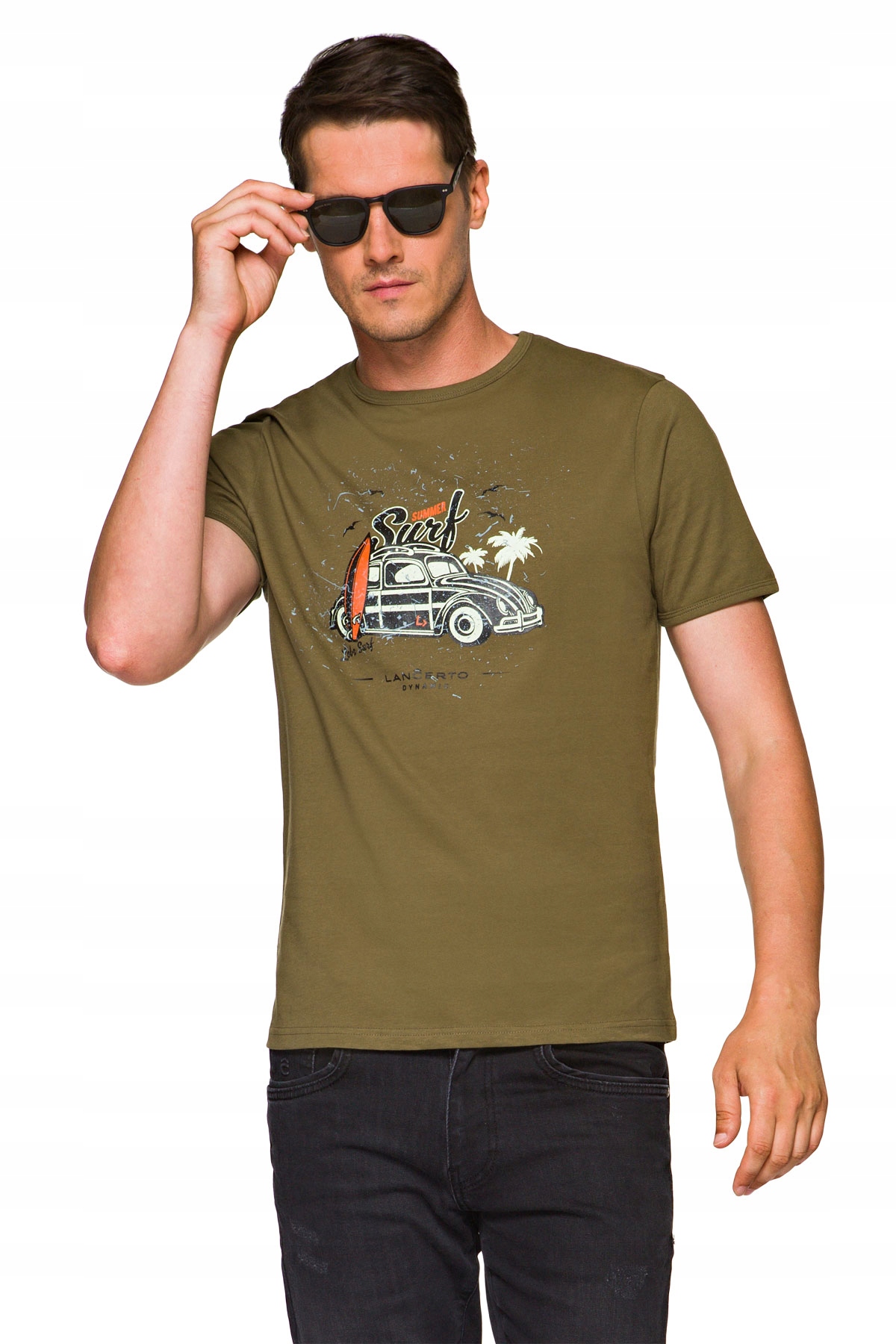 

Lancerto Koszulka T-shirt Męska Khaki Arlo XXL