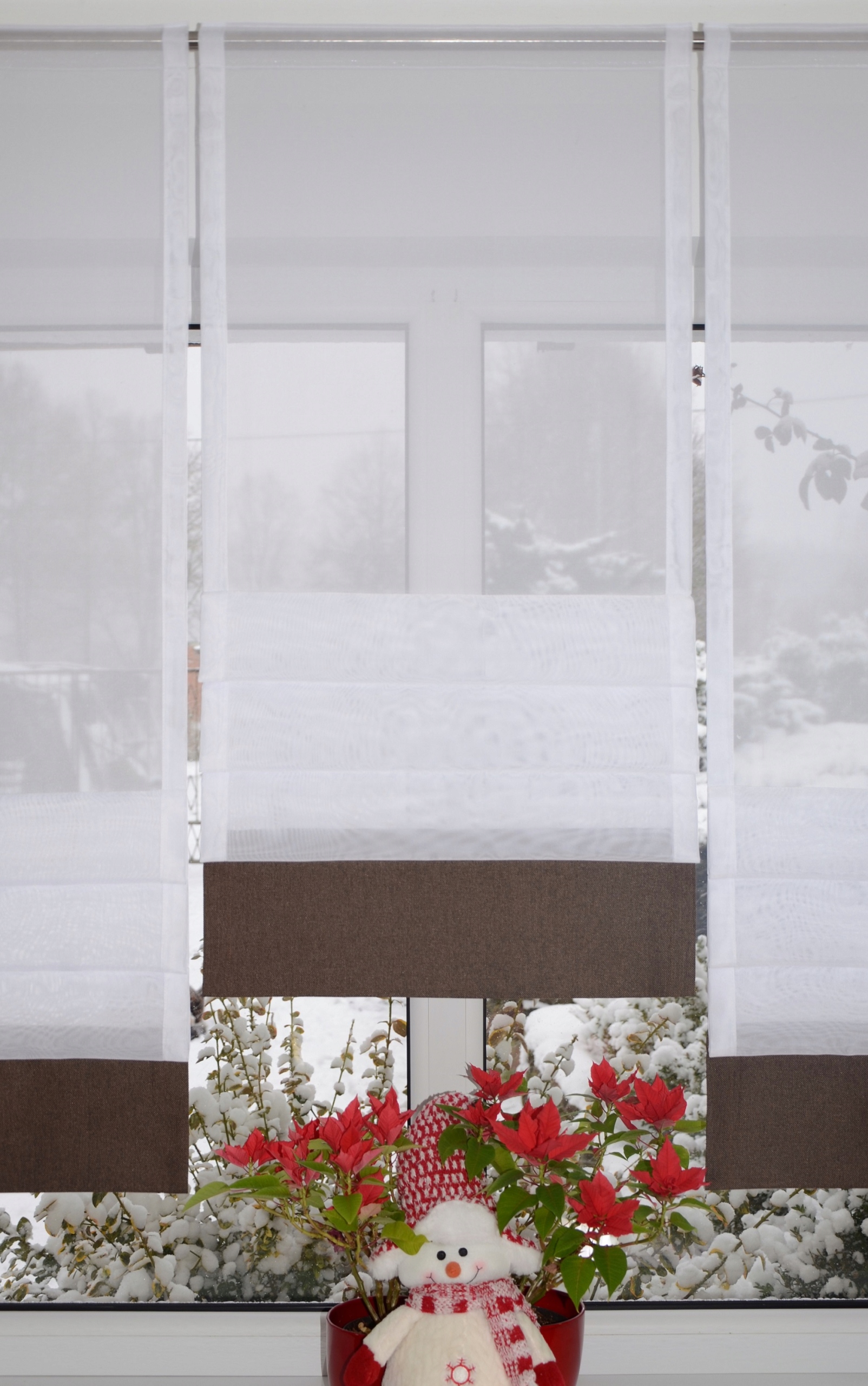 Panel jak roleta rzymska firana brązowy tweed ekran szer. 50cm/130 x 1szt Kod producenta 00995