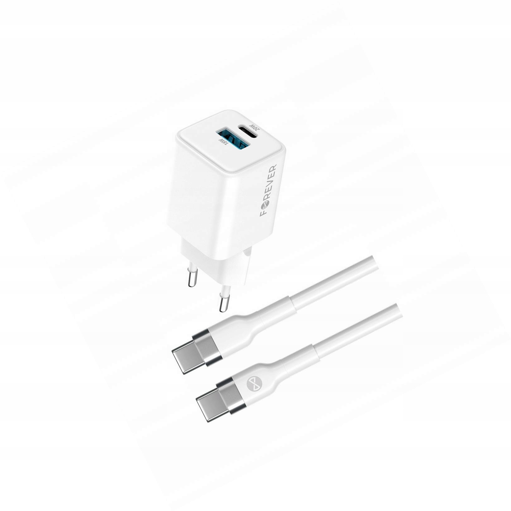 Szybka ładowarka GaN 20W 2 wejścia Usb i Usb-c z kablem do Vivo V50 5G