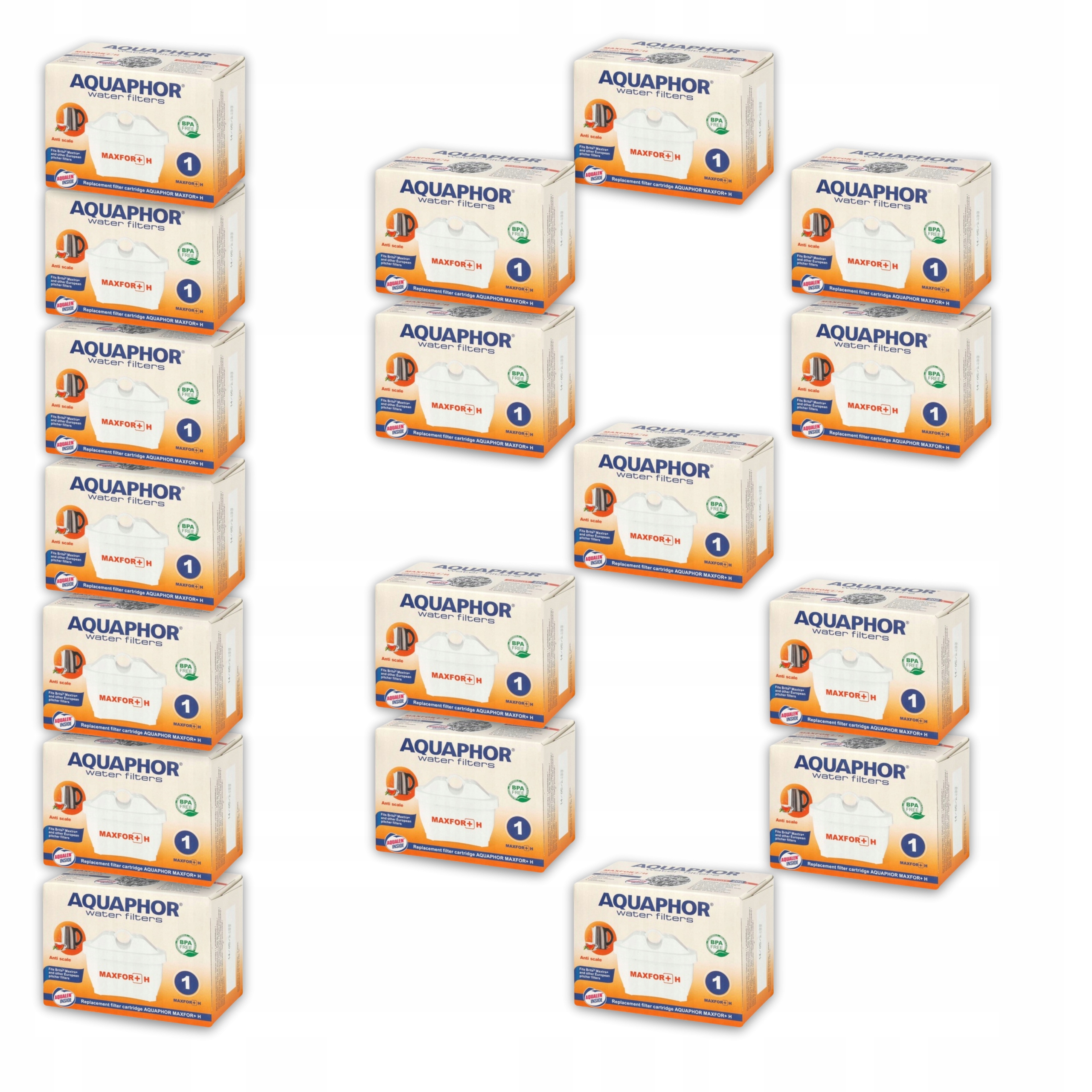 Filtr do konvice Aquaphor Maxfor+ H (pro tvrdou vodu), 18 ks
