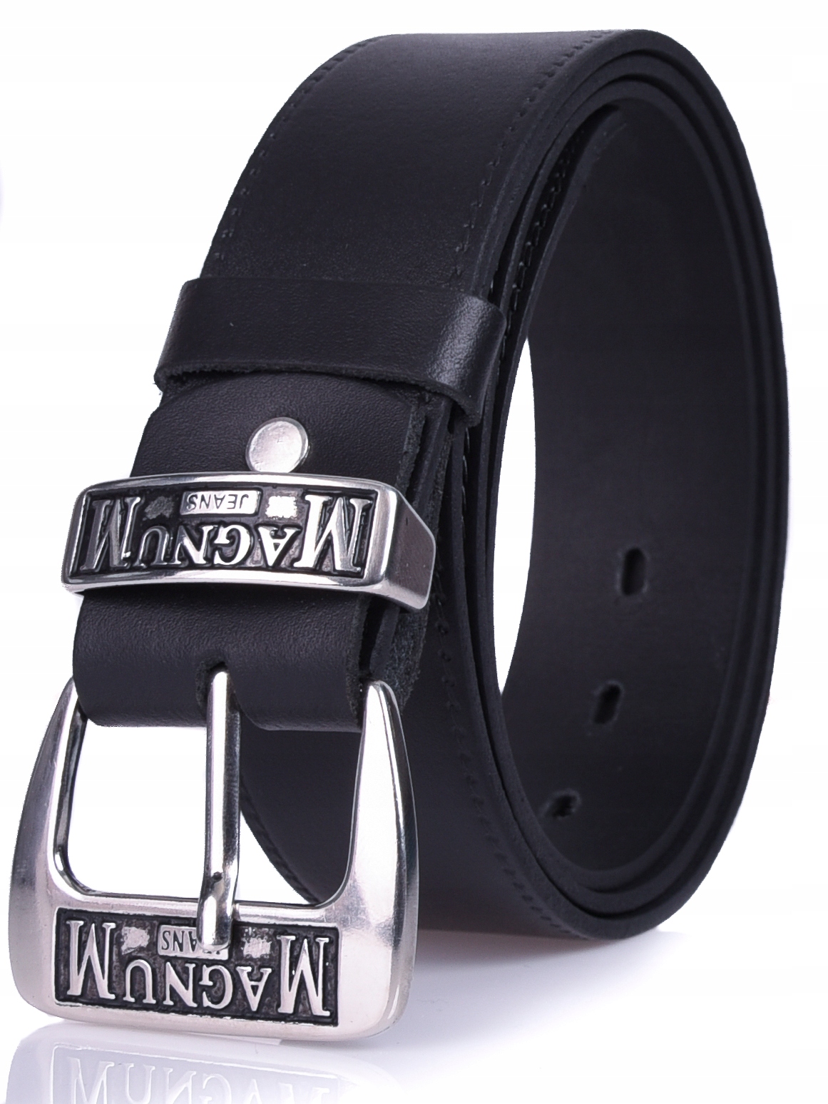 Pasek skórzany MAGNUM czarny męski Marka Marconi