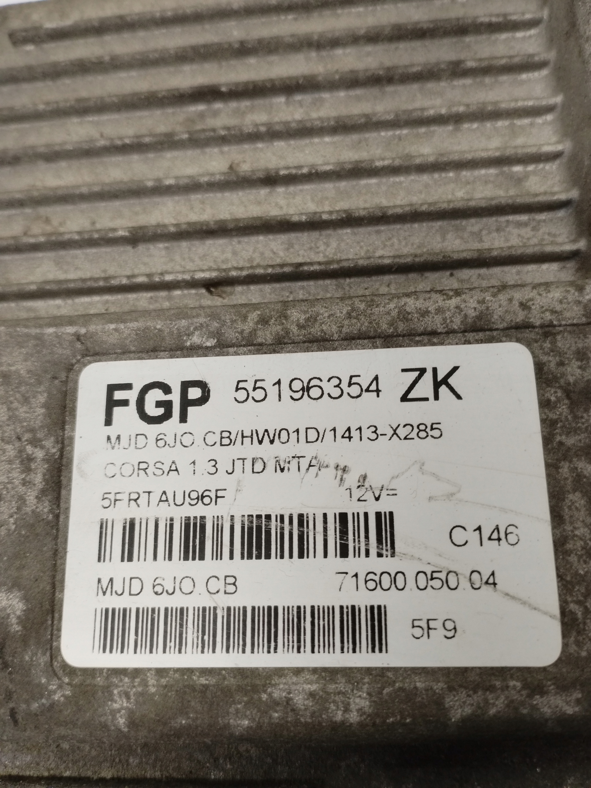 computer control unit of the engine Opel Corsa C 55196354ZK