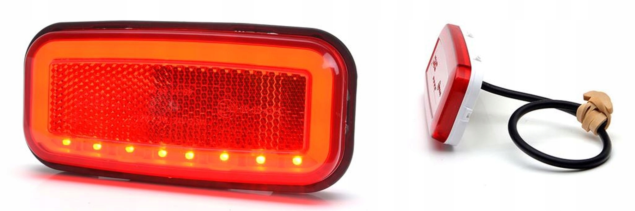 LAMPA OBRYSOWA LED CZERWONA 12 24V NEON 3-FUNKCYJA STOP/POZYCJA ODBLASK