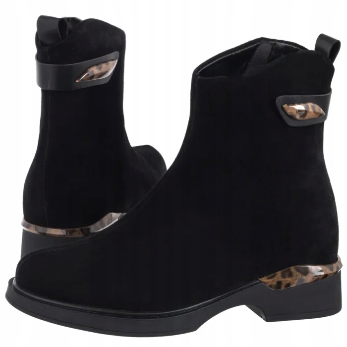 Dámské Kožené Boty Kotníkové Boty Filippo Černé DBT7182/25 Black