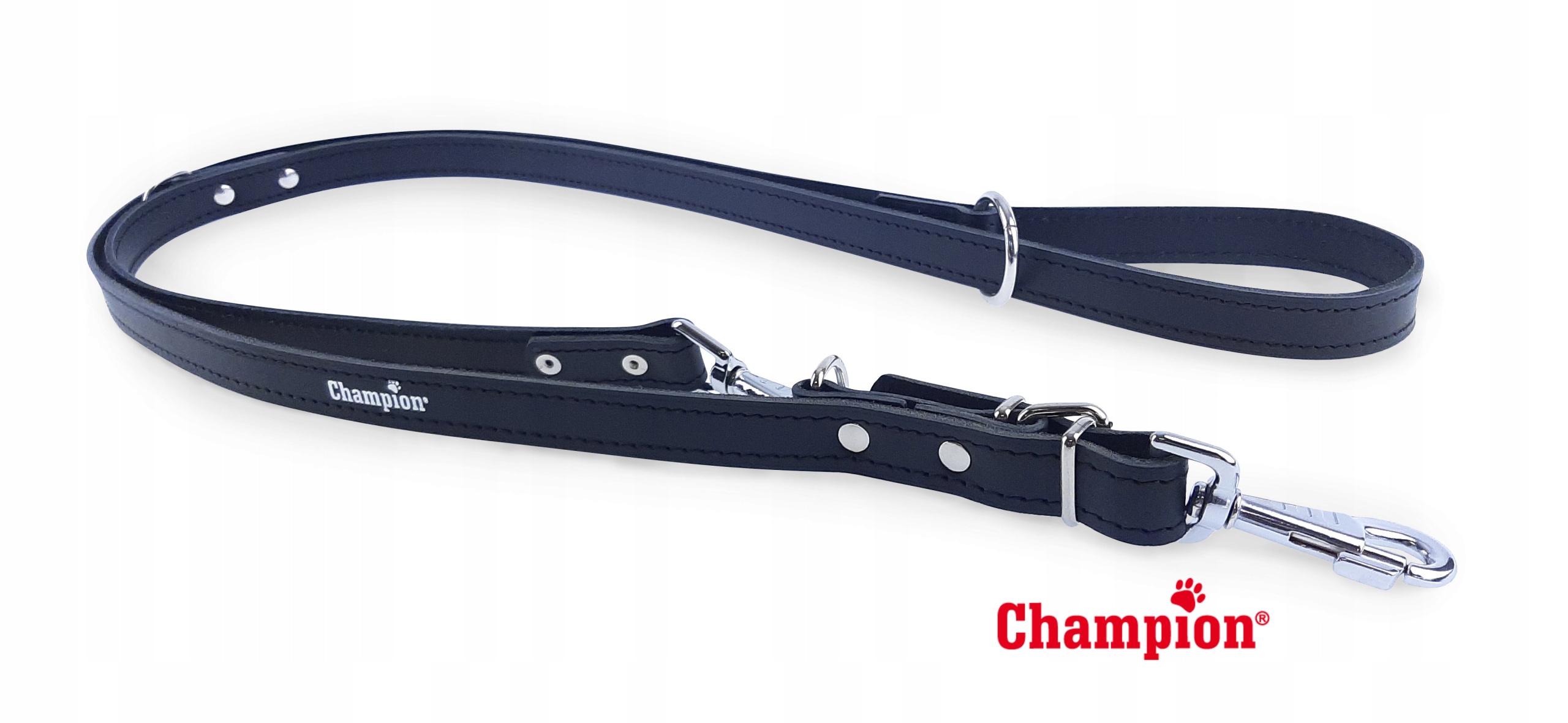 

Smycz reg. Champion skóra 2,4 m. / 2,5 cm. Czarna