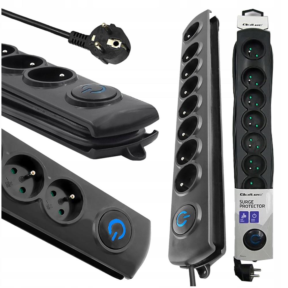 PRZEDŁUŻACZ LISTWA ANTYPRZEPIĘCIOWA 8 GNIAZD 1.8m