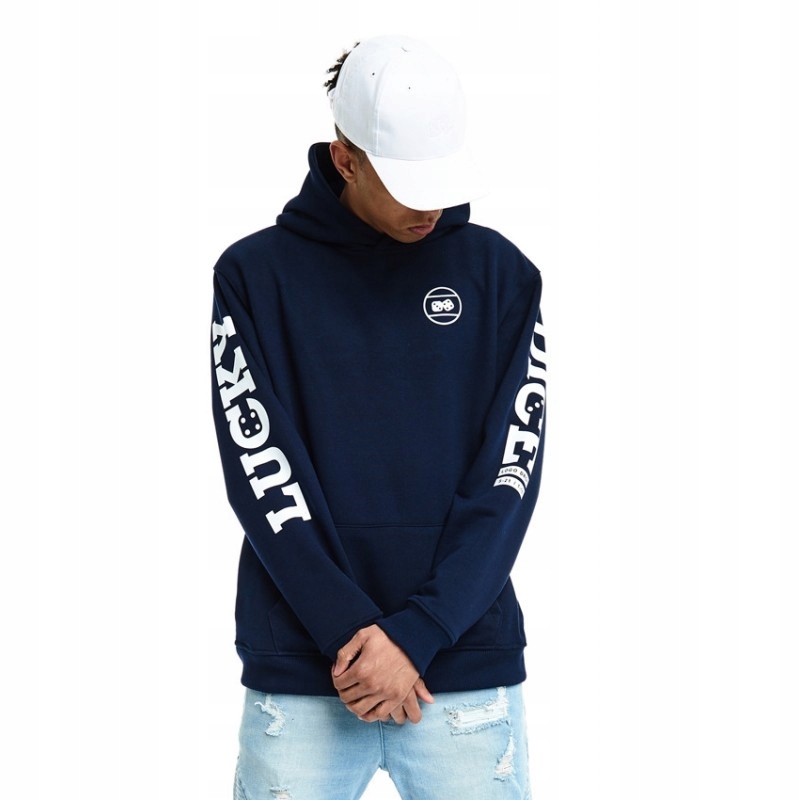Mikina Lucky Dice Logo On Sleeve Navy s kapucí velikost XXL