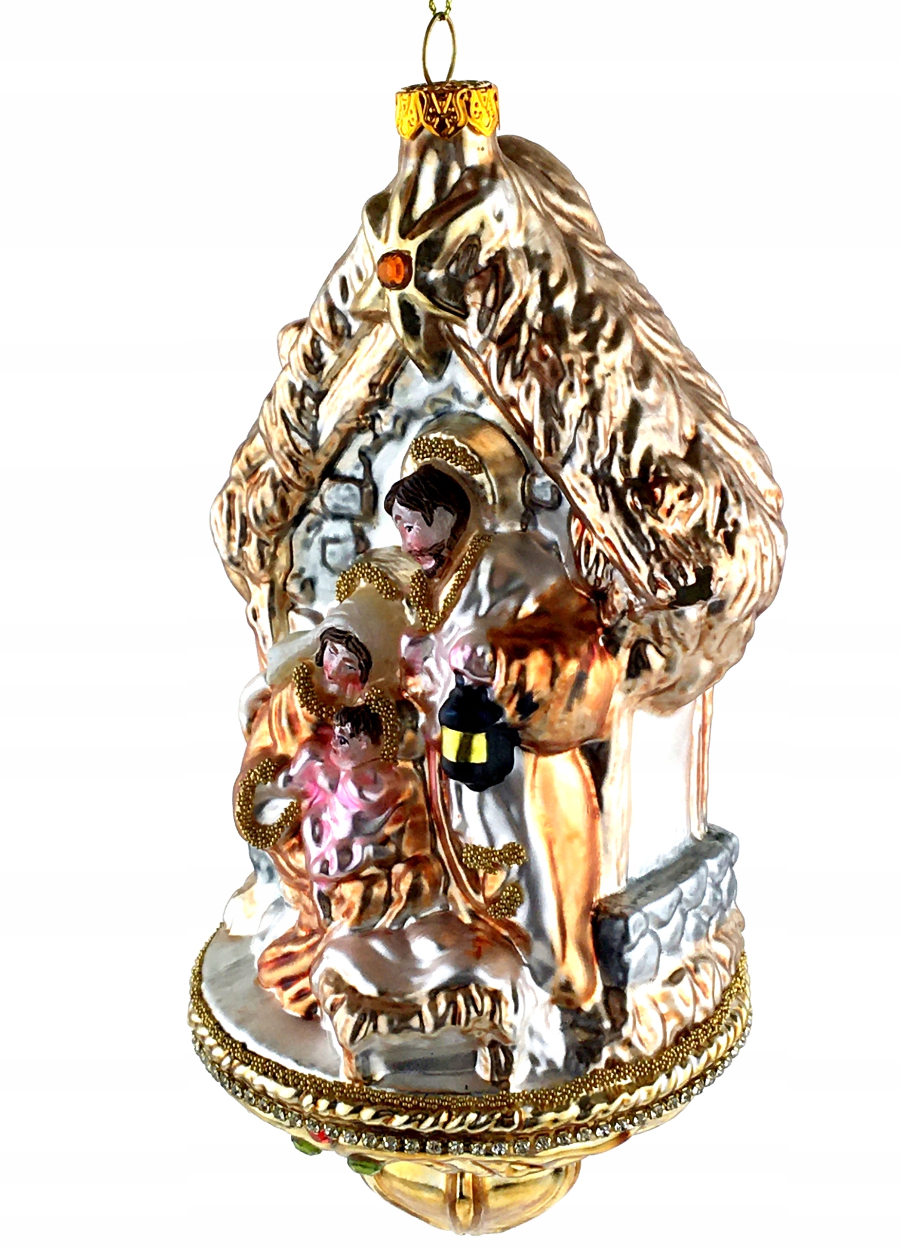 ŚWIĘTA RODZINA SZOPKA 17,5 cm BOMBKA SZKLANA KSZTAŁTKA PREMIUM GOODWIL Materiał szkło