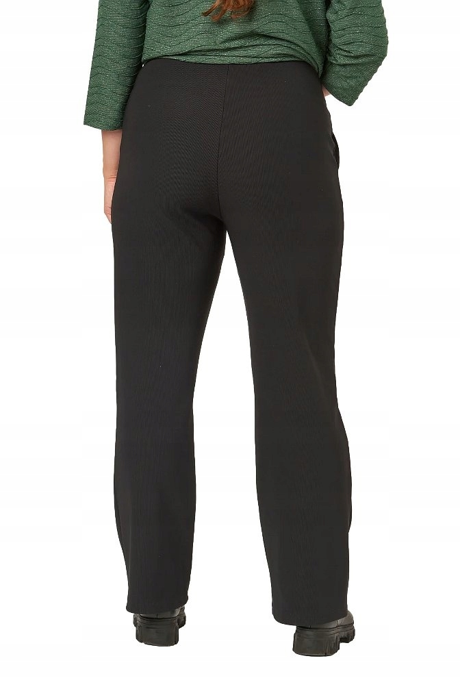 Plus Size Pont Neuf Elegantní Černé Jednoduché Kalhoty Pletenina V405 52