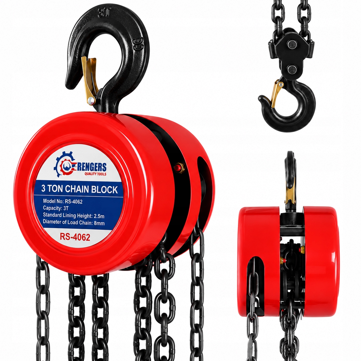 Wyciągarka Wciągarka Łańcuchowa 3T 2,5m Mocna Rangers RS-4062