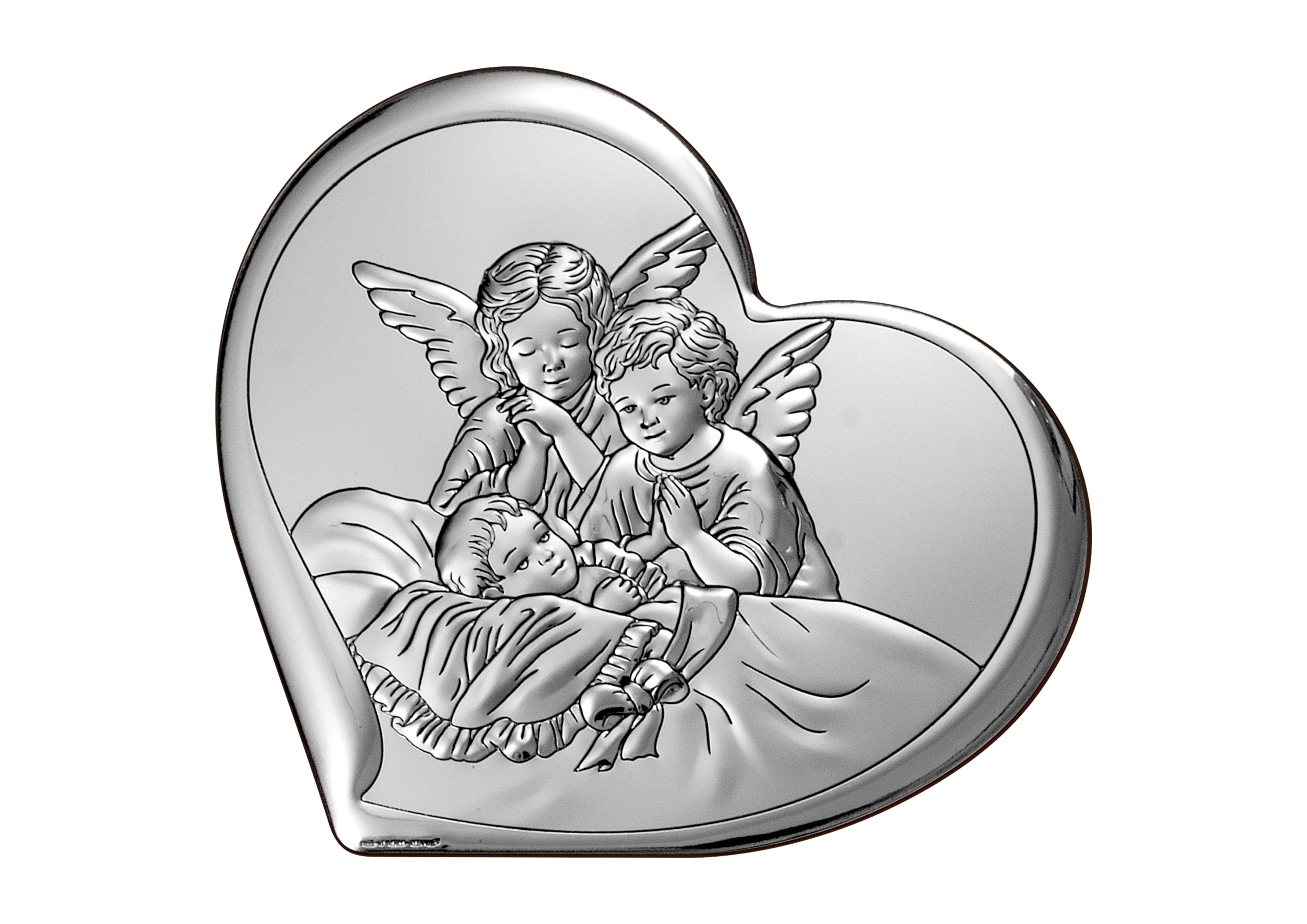 Stříbrný Obrázek Křest Svatý Suvenýr Gravírování