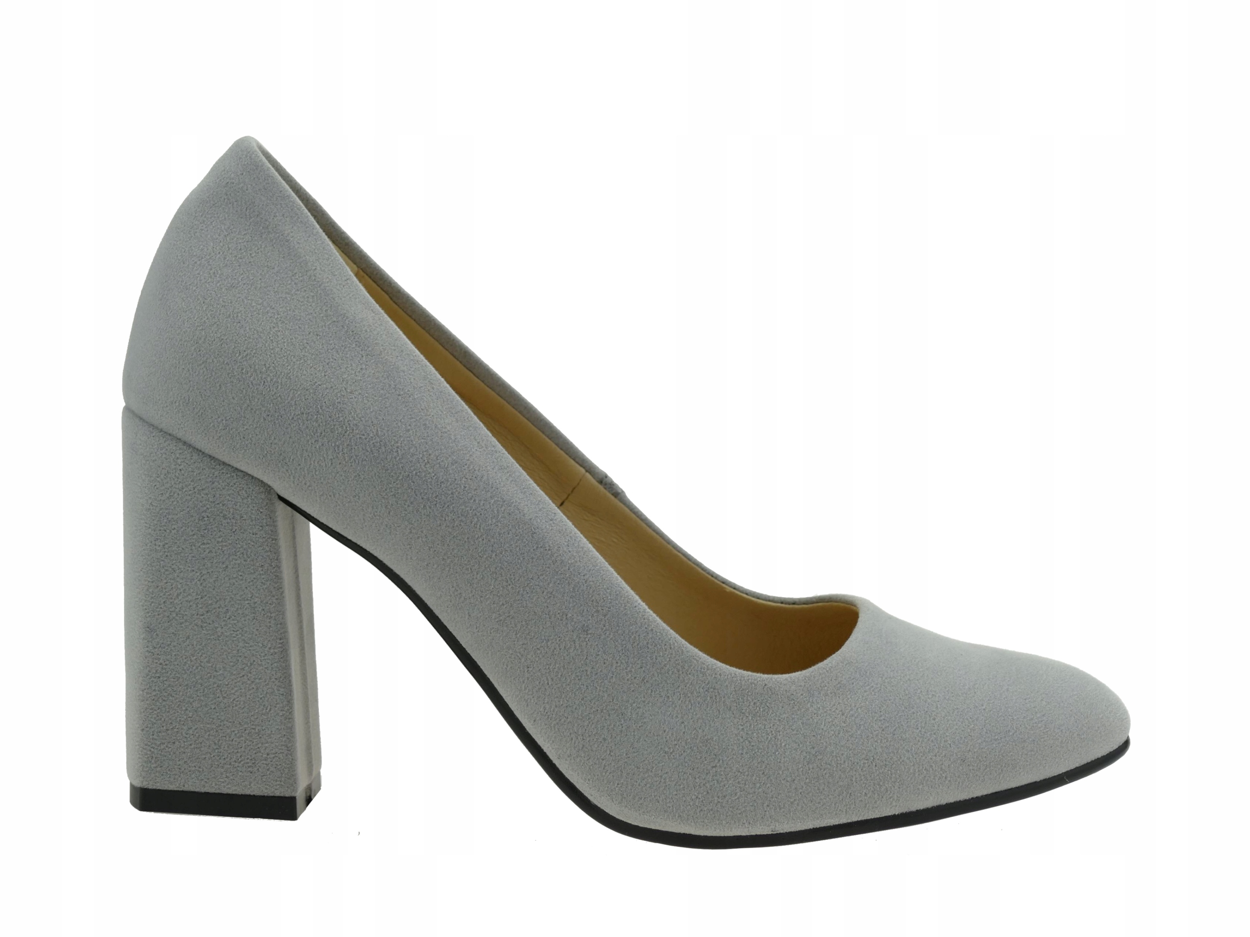 SZARE CZÓŁENKA DAMSKIE PÓŁBUTY ZAMSZOWE KLASYCZNE NA SŁUPKU R. 37 Marka inna