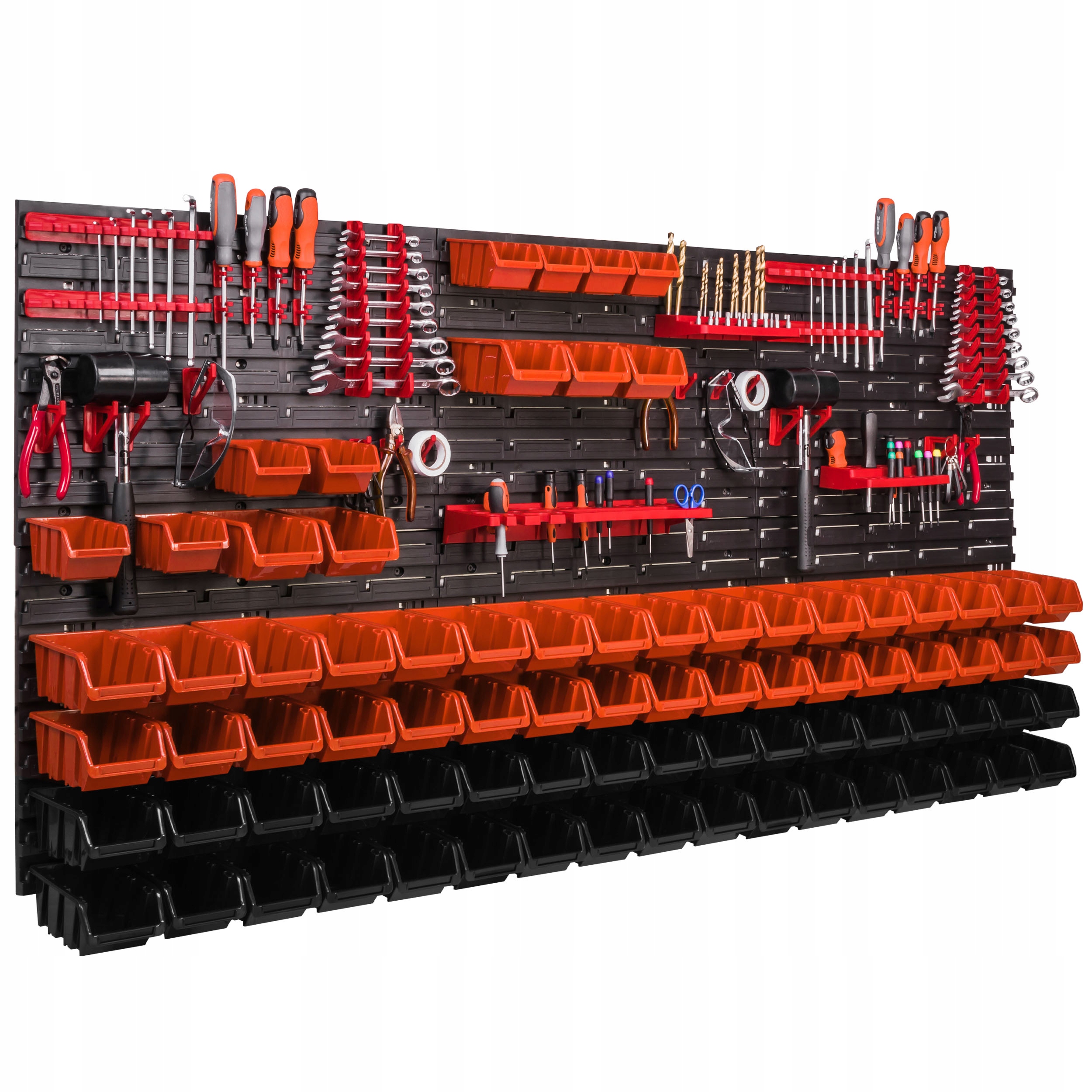 Tabule na nářadí 172 x 78 cm dílenská stěna 81 kyvety garáž regál