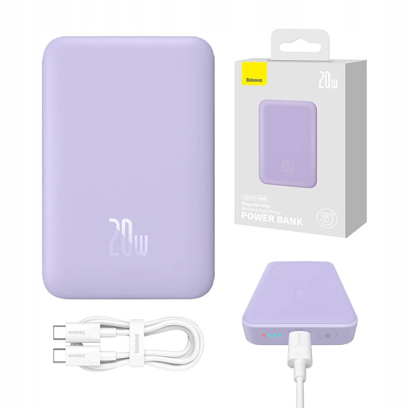Baseus Magnetický Power Bank Kabel Usb-c 10000MAH 20W Powerbank Magsafe