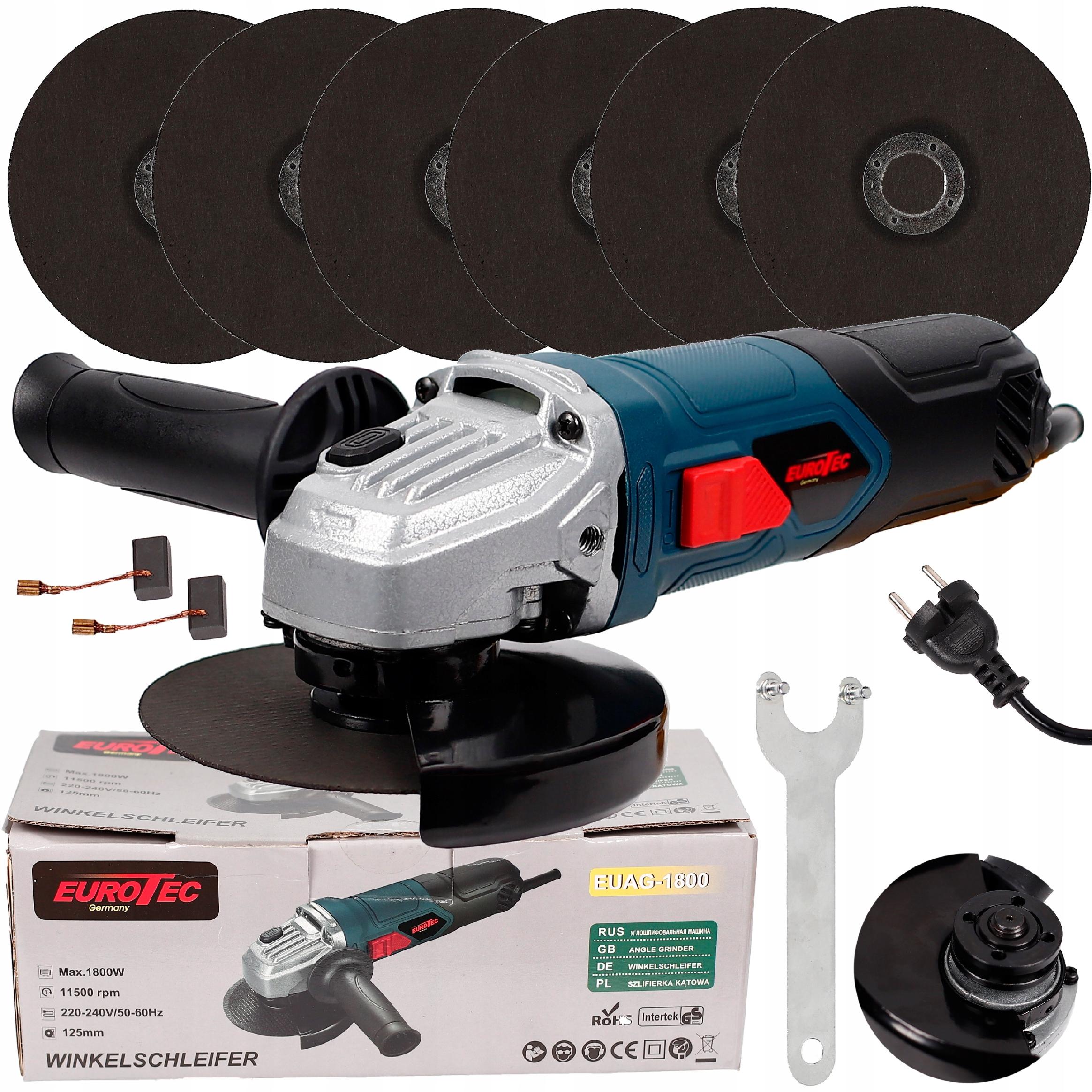 Úhlová Bruska 125 MM Diax Bruska 1800 W x 6 Silných Kotoučů Sada