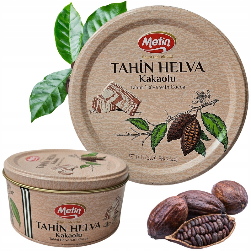 Originální turecká Chalva Tahini 57% Metin 650 g plechovka