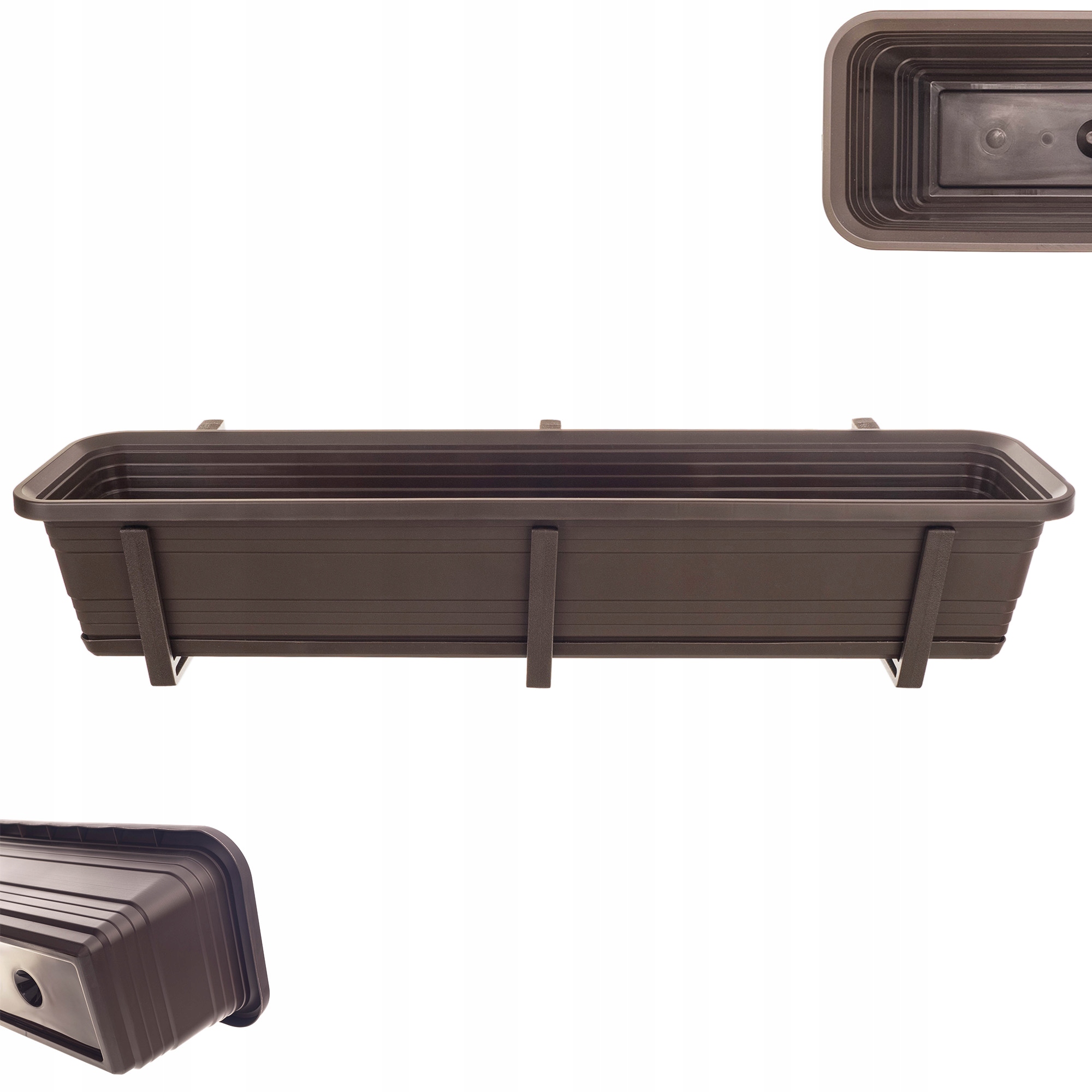 SKRZYNKA BALKONOWA DONICZKA DONICA 80cm UCHWYTY PODSTAWKA BALKON BALUSTRADĘ