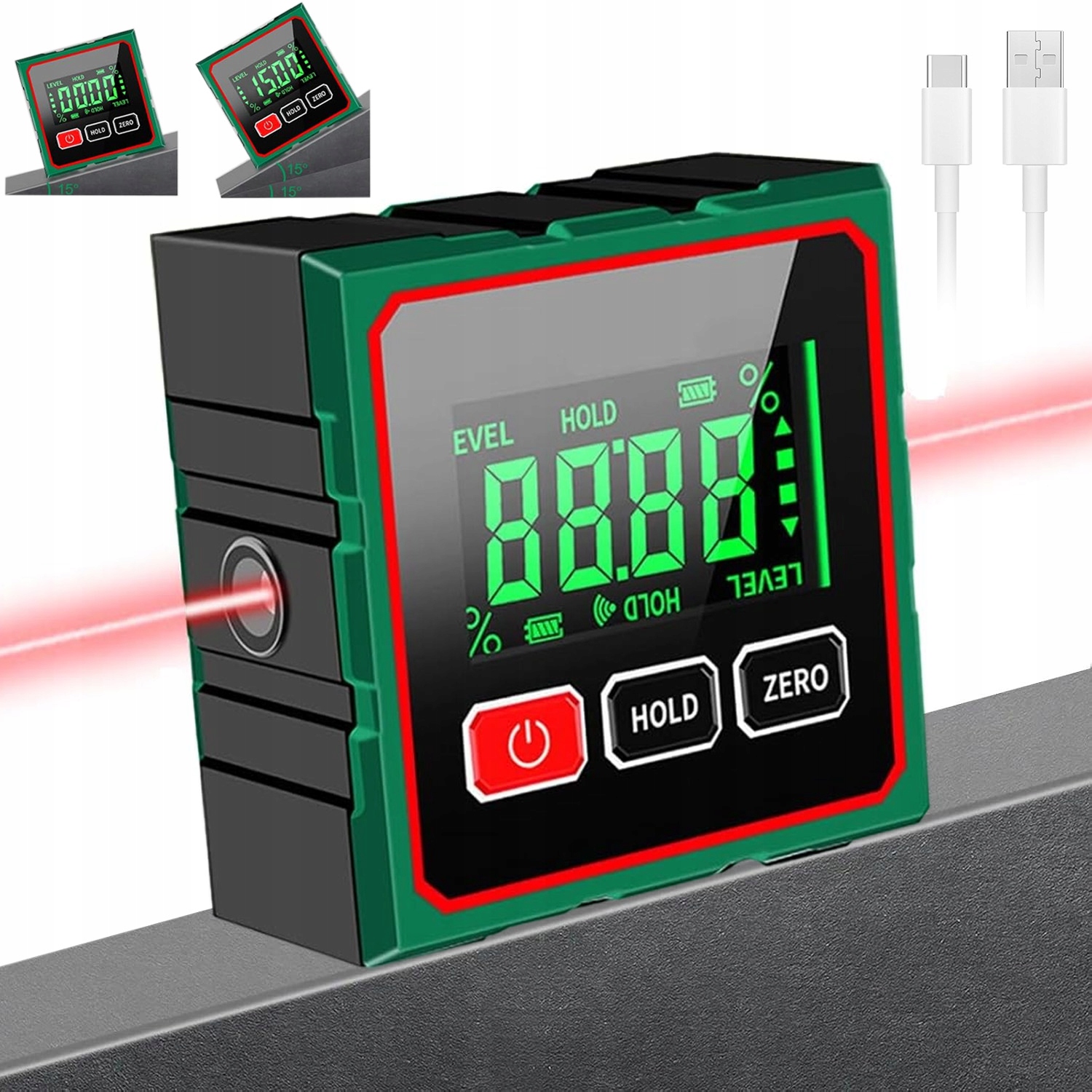 Digitální Úhloměr Vodováha Přenosný Usb LCD S Magnetem