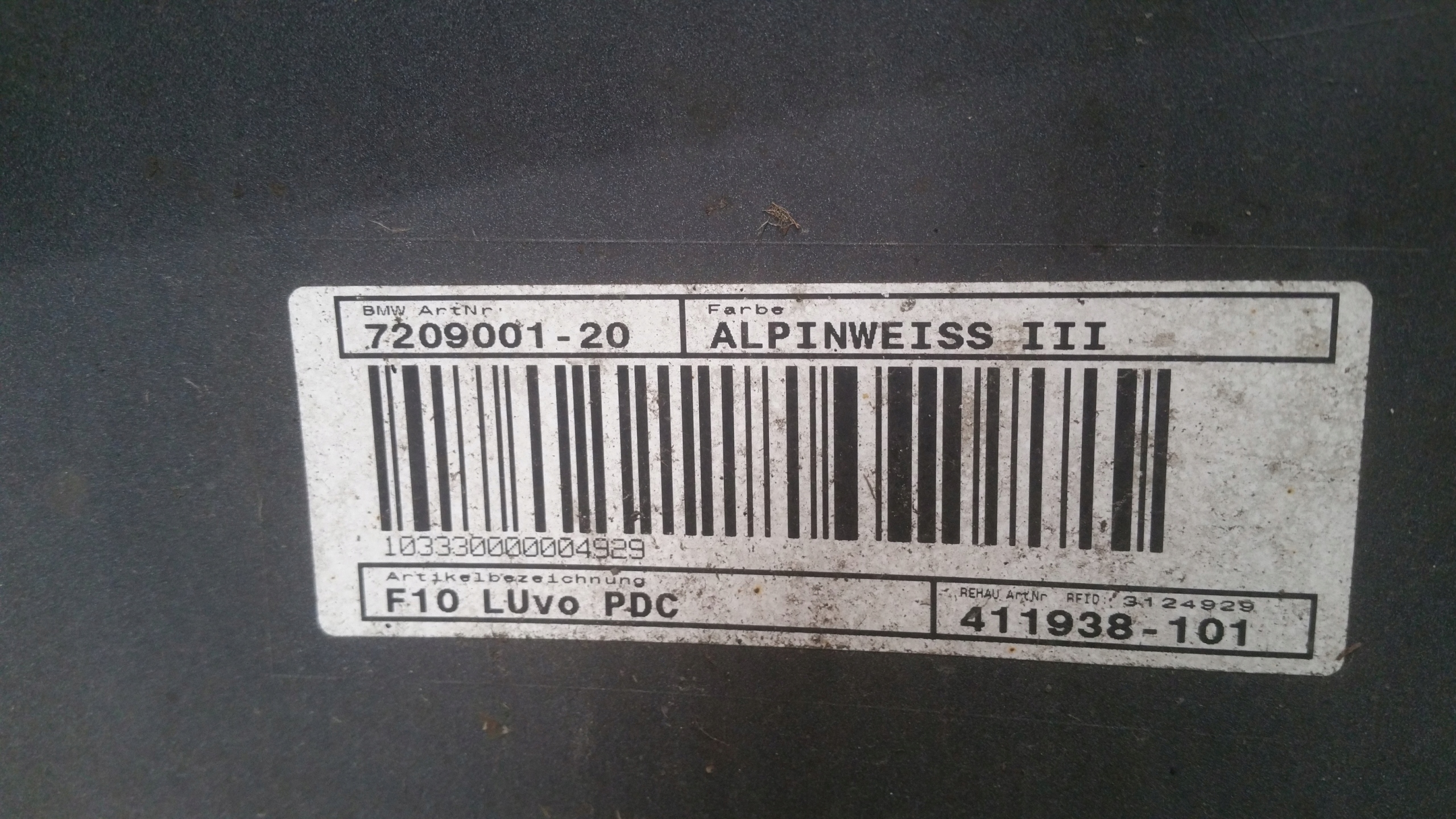 bumper front PDC alpiness A300 BMW F10