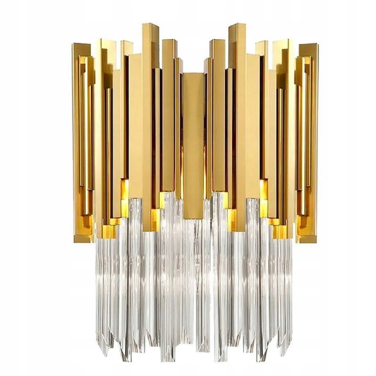 

Lampa Ścienna Kinkiet Glamour Kryształowa Złota