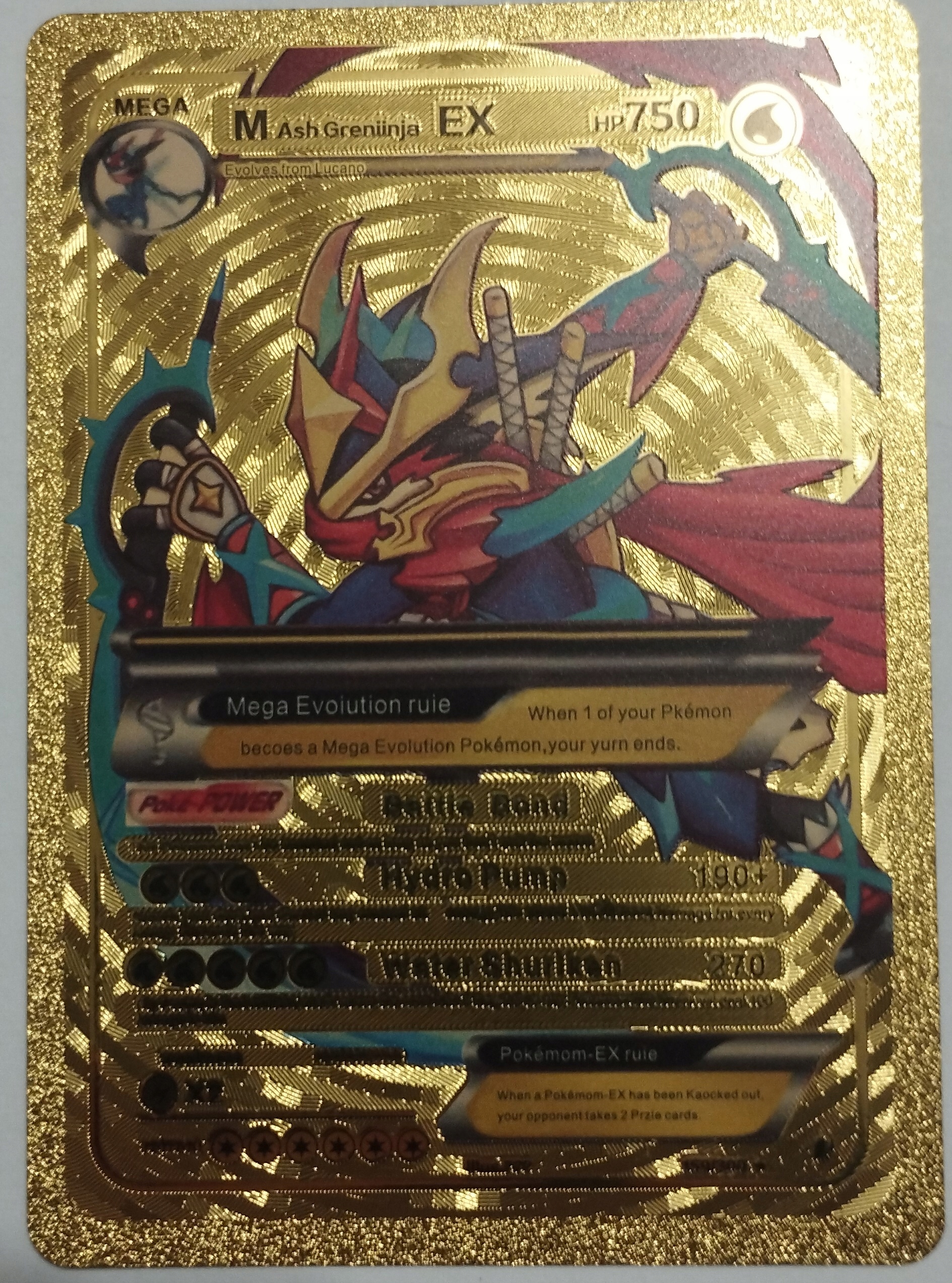 Złota karta Pokemon Greninja