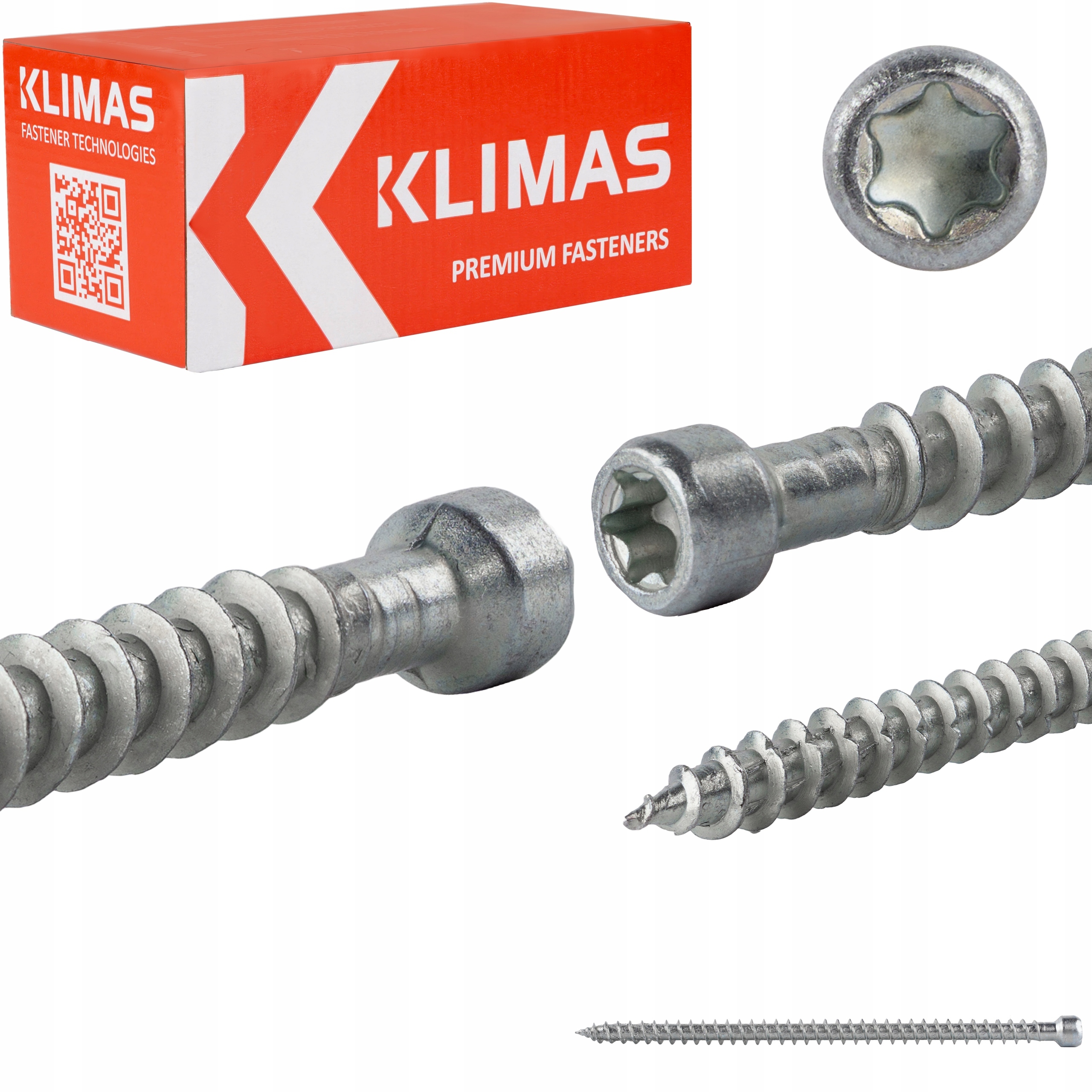 Tesárske skrutky 8x140 mm 50 ks torx s plným valcovým závitom Klimas Wkfc