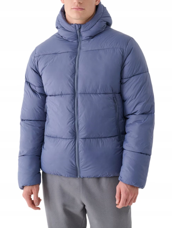 Pánská zimní péřová bunda 4F M480, syntetické peří, tmavě modrá, prošívaná L