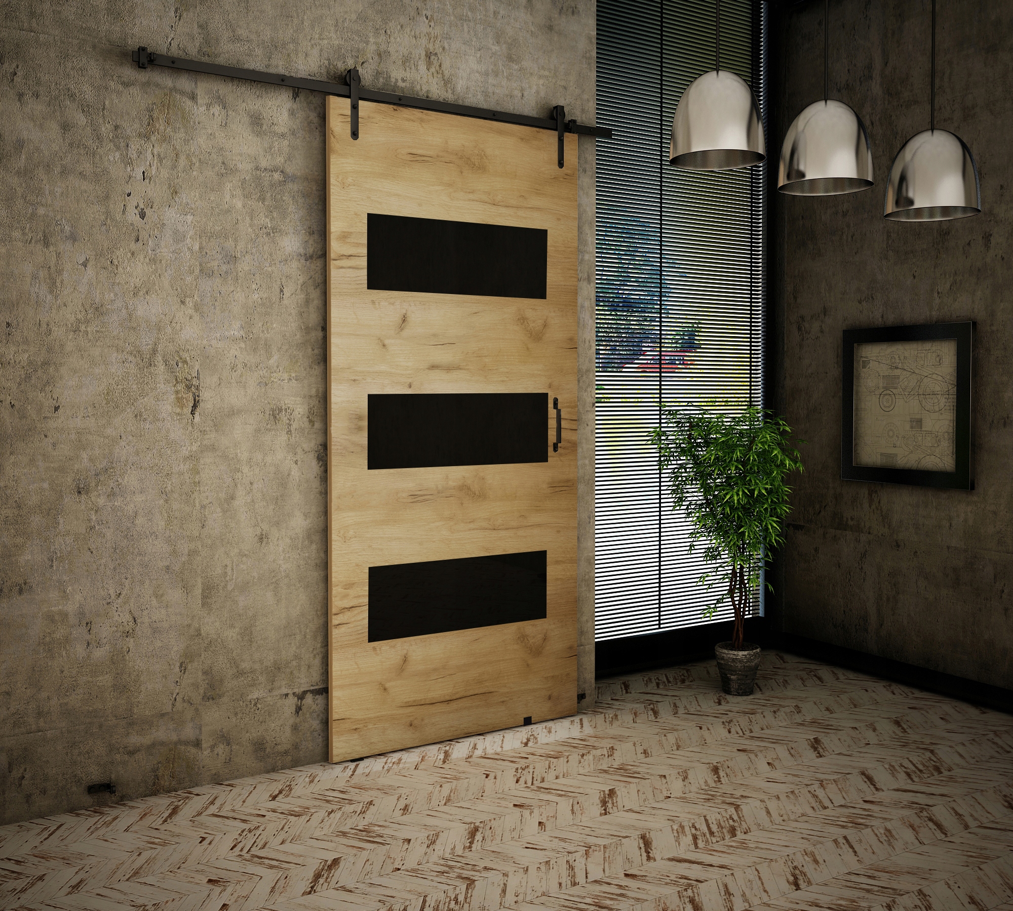 Drzwi przesuwne LOFT 90 L-2 WZORY Marka Kier