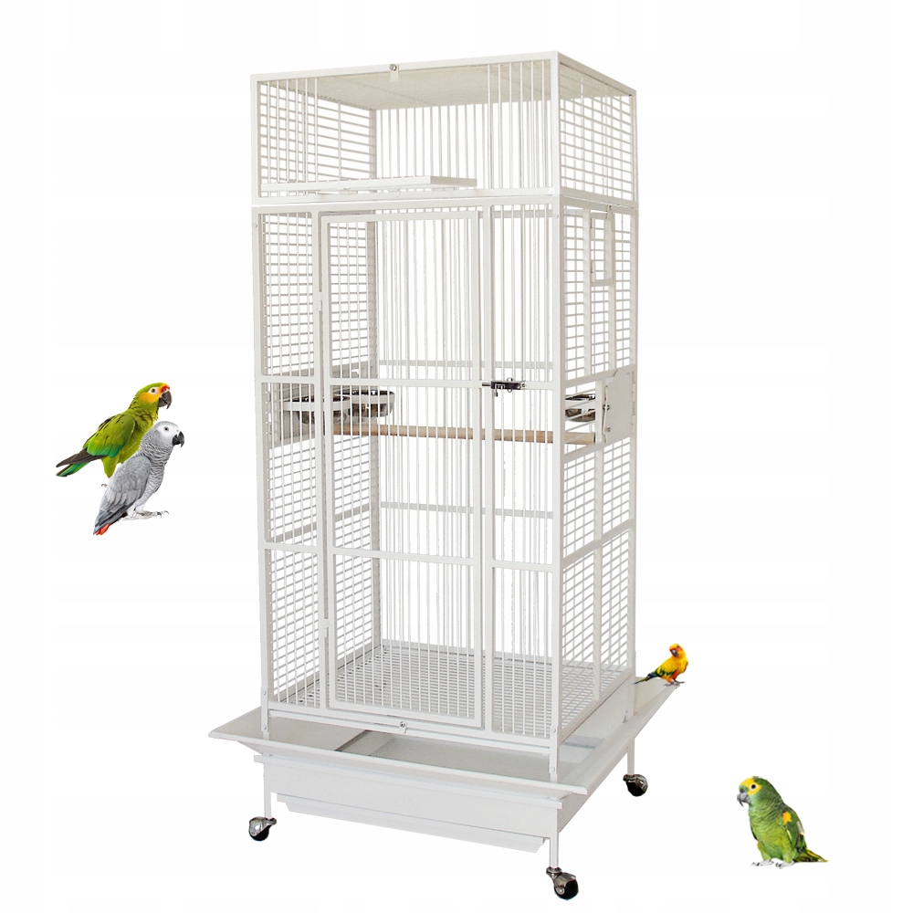 Levně Terra International 205WH Klec voliéra pro papoušky bílá rozměr 89x81x172cm
