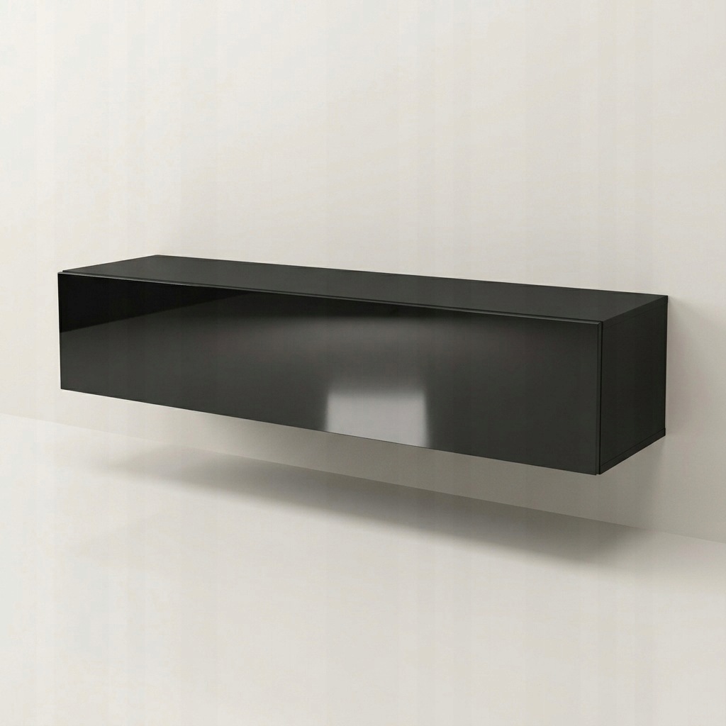 Szafka Rtv wisząca 160 cm Czarny komoda pod Tv salon
