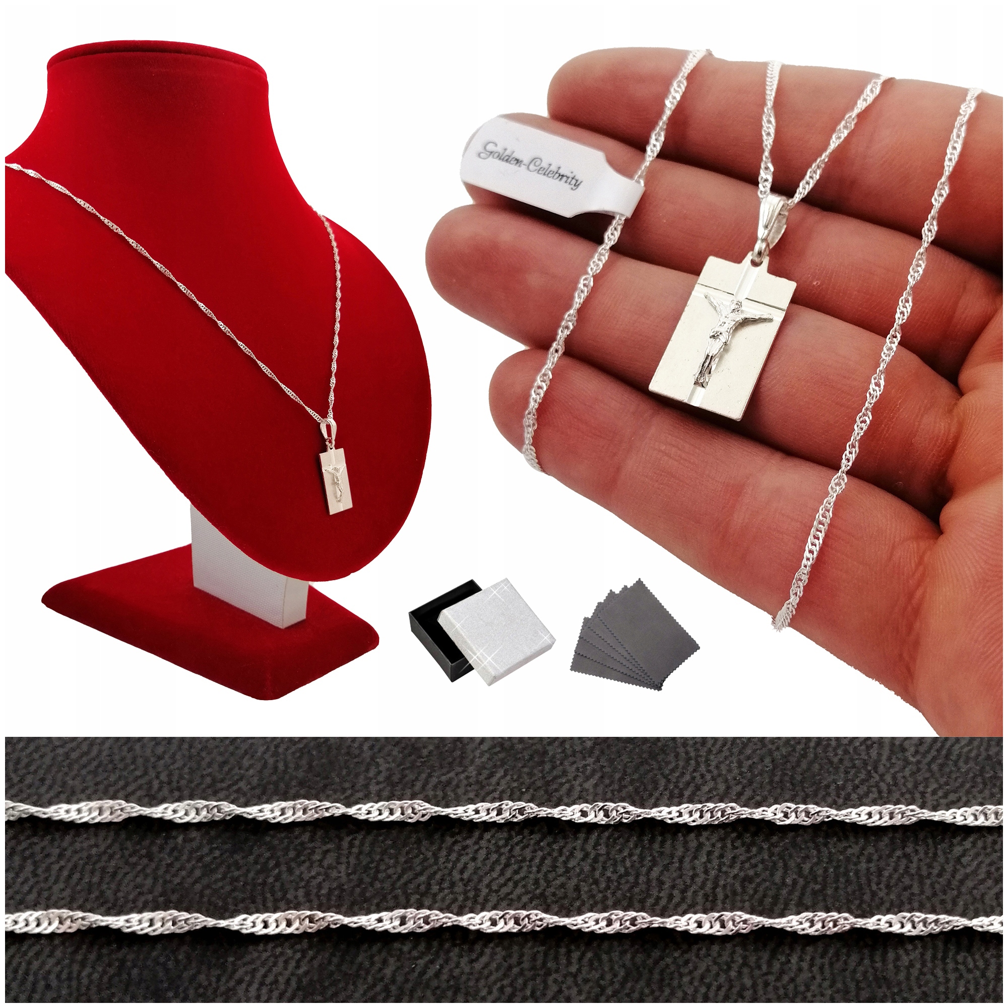 Stříbrný Dámský Řetízek Singapur Italský Náhrdelník Medaile Ježíš Ryzost 925