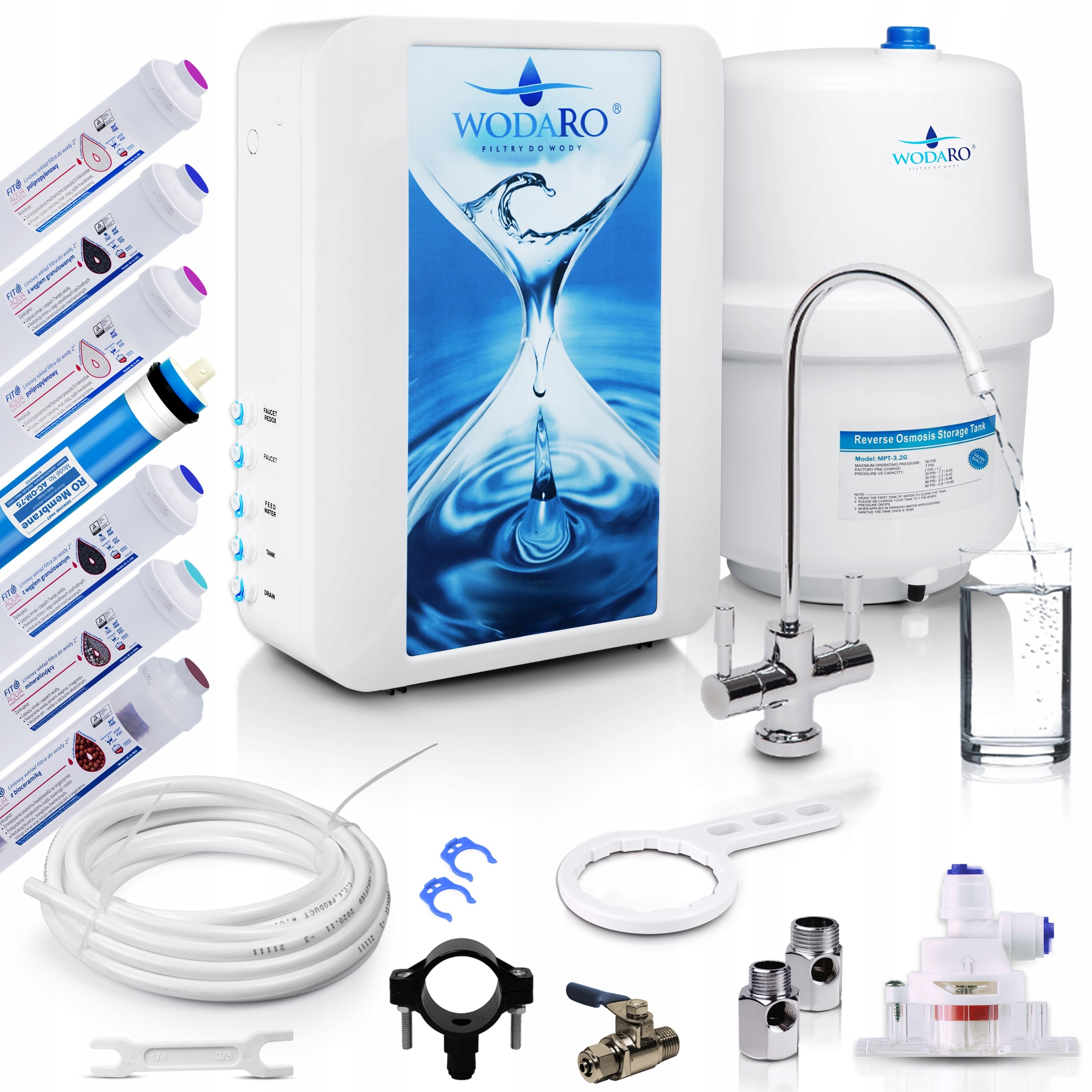 

Filtr wody RO7 Slim Bio system odwróconej osmozy