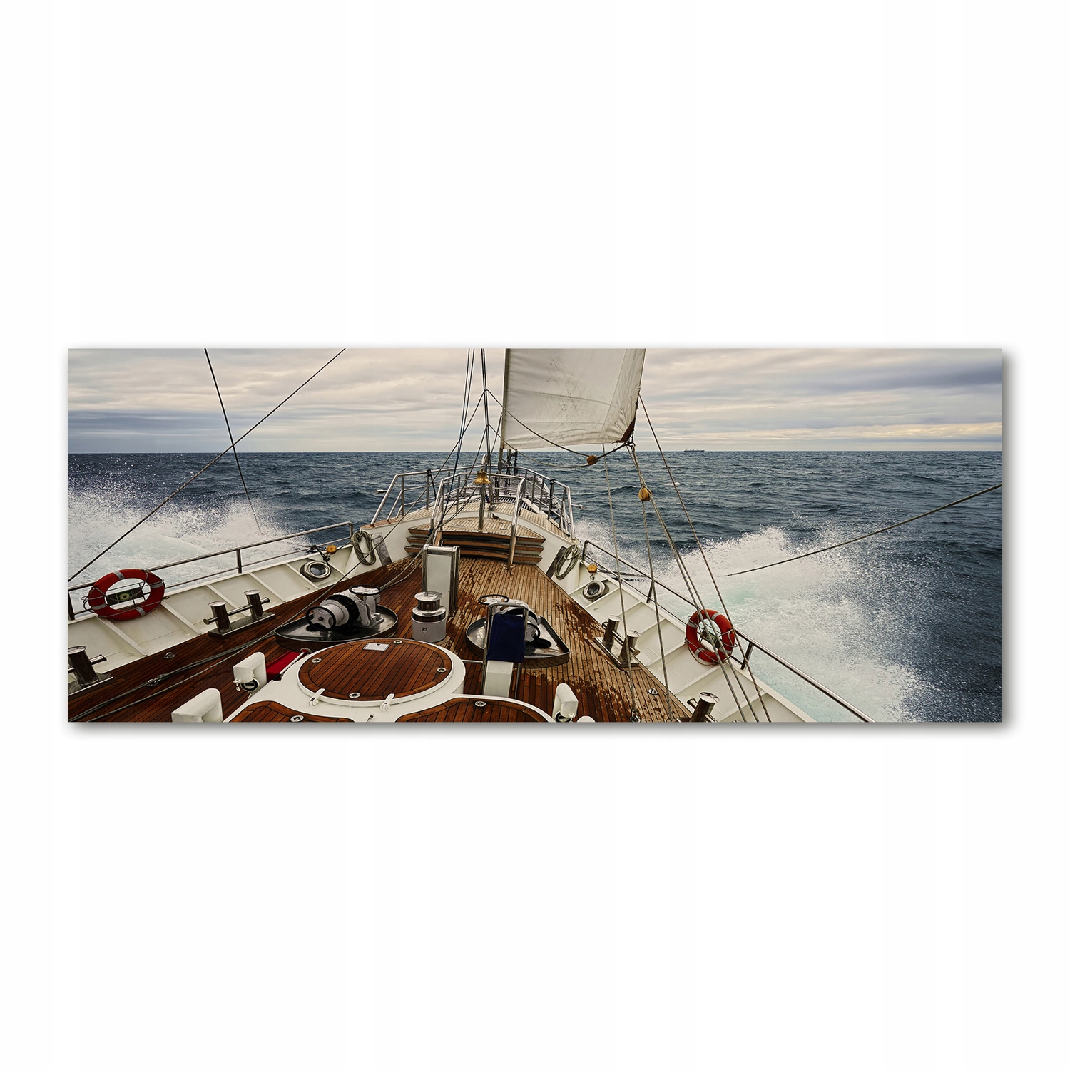 

Foto obraz szkło akryl Żaglówka na morzu 125x50 cm