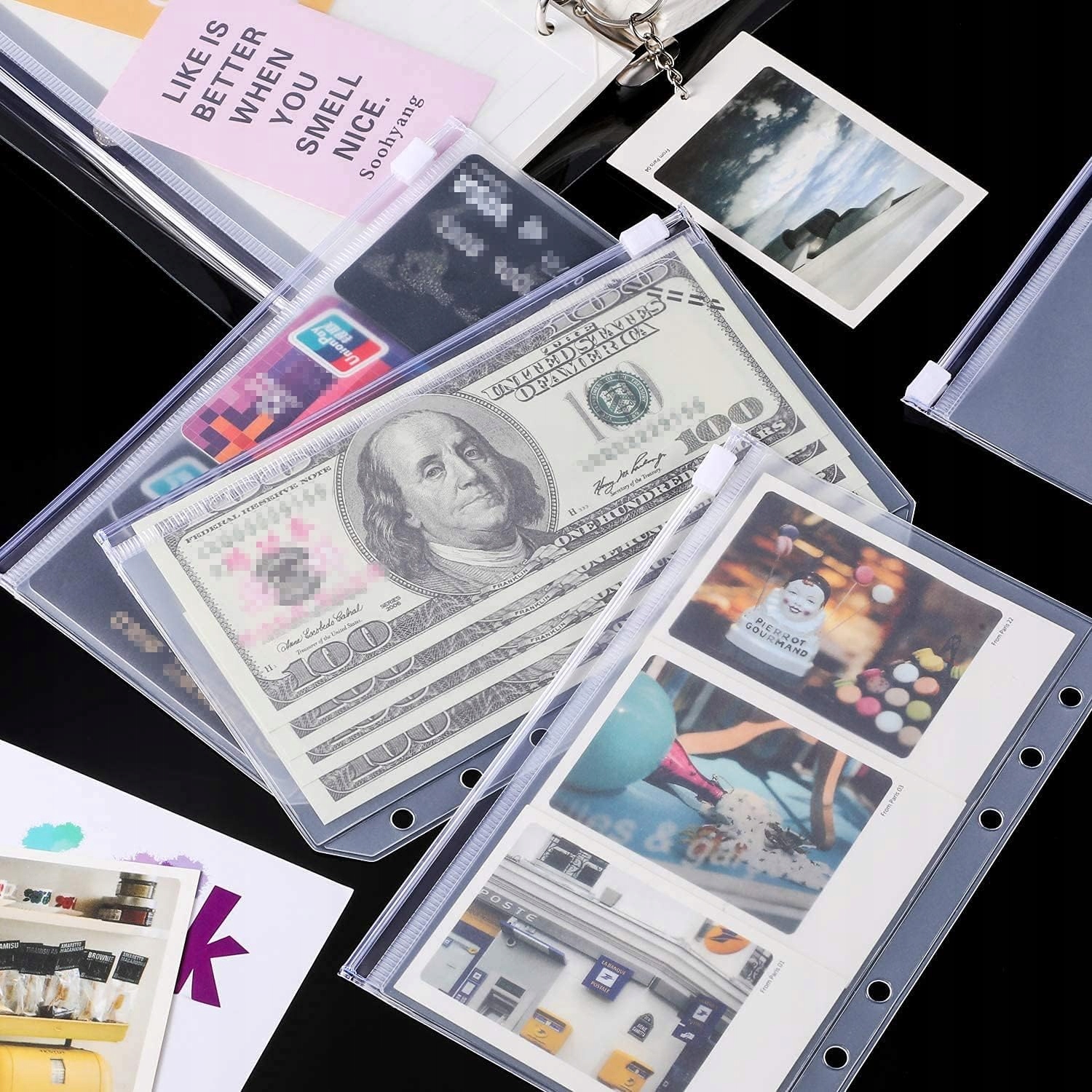 30X WKŁAD KOSZULKA SEGREGATORA A6 ZAMKNIĘCIE SUWAK Rozmiar A6