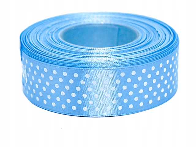 

Tasiemka w Kropki wstążka 25 mm 22 m błękitna