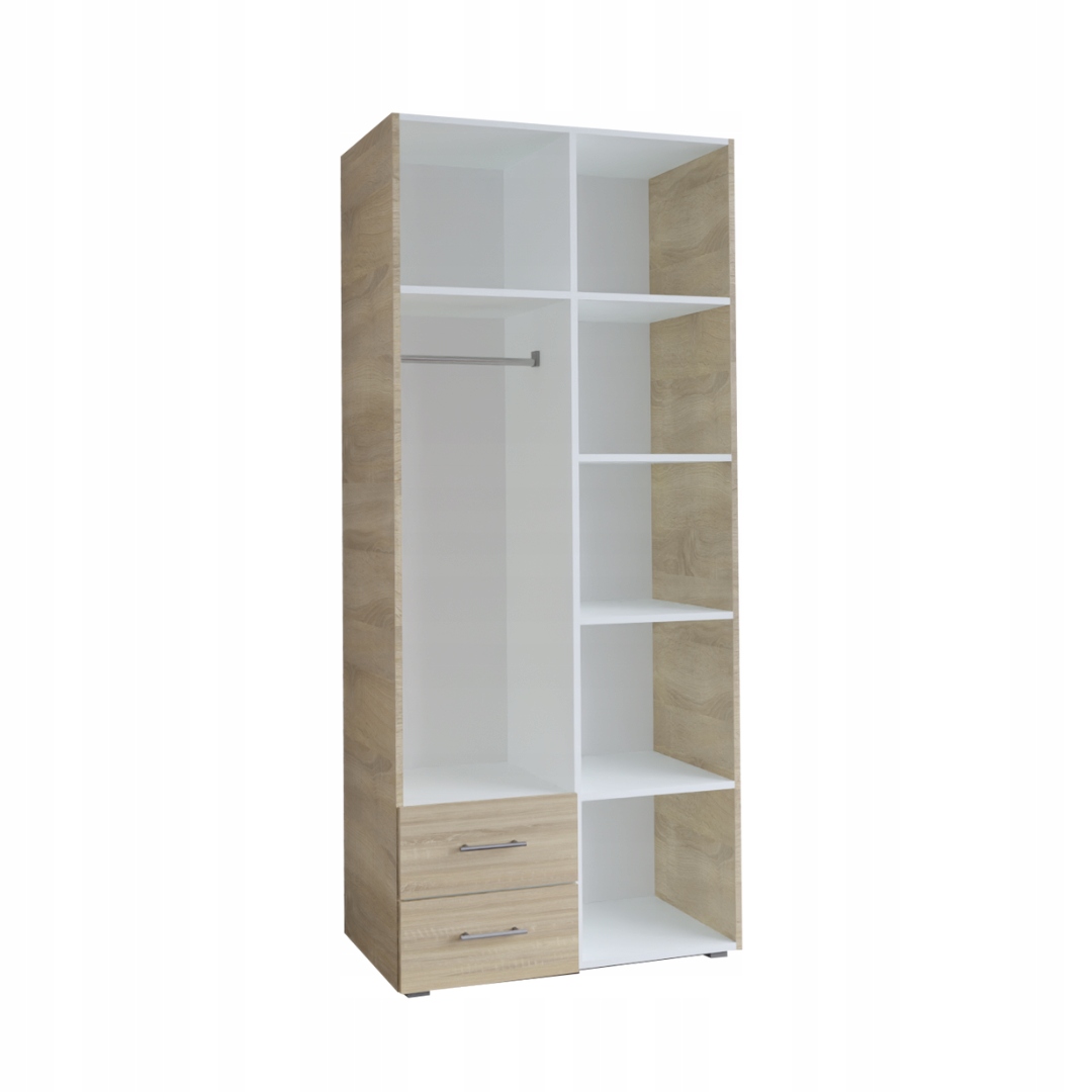 SZAFA MIA Z LUSTREM - 80x192 CM - DĄB SONOMA - SZAFA Z SZUFLADAMI Kod producenta KAMILMEBLE