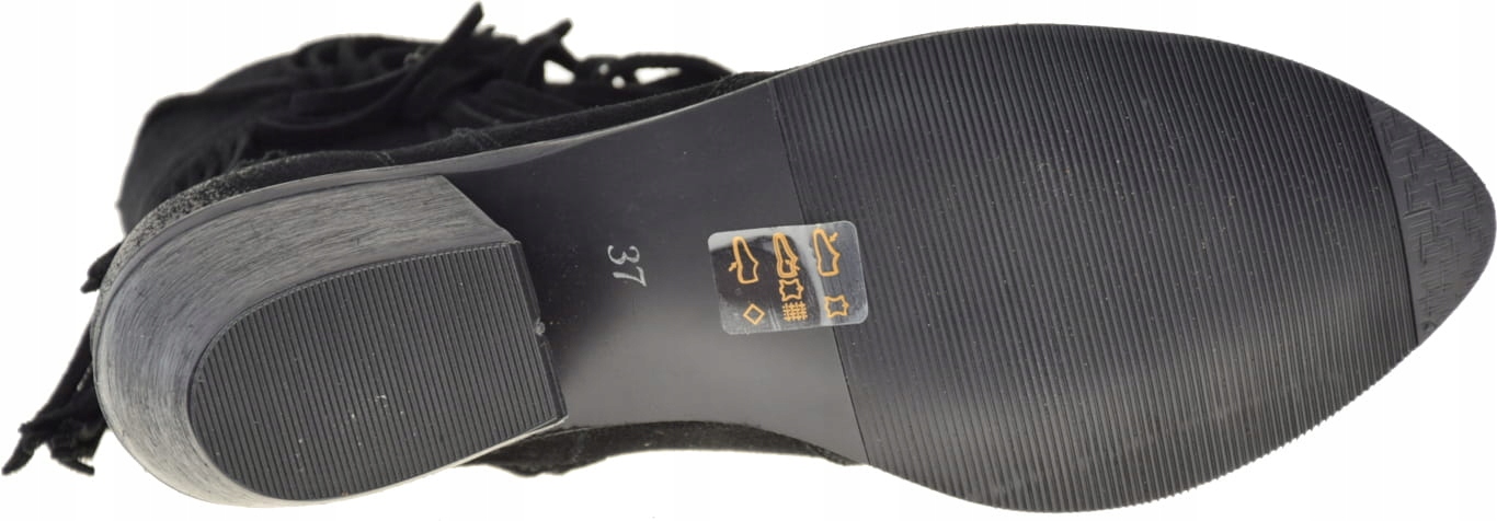 KOWBOJKI DAMSKIE SKÓRA NUBUK CZARNE 1452 NOWOŚĆ 41 Rozmiar 41