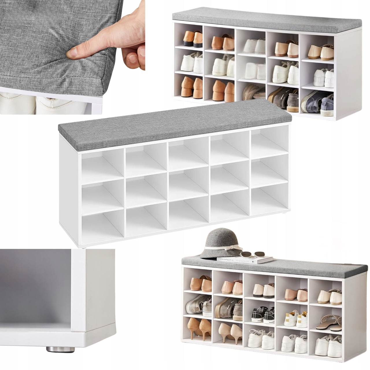 Skrinka na topánky s sedadlom Truhlica s úložným priestorom Lavica s policami