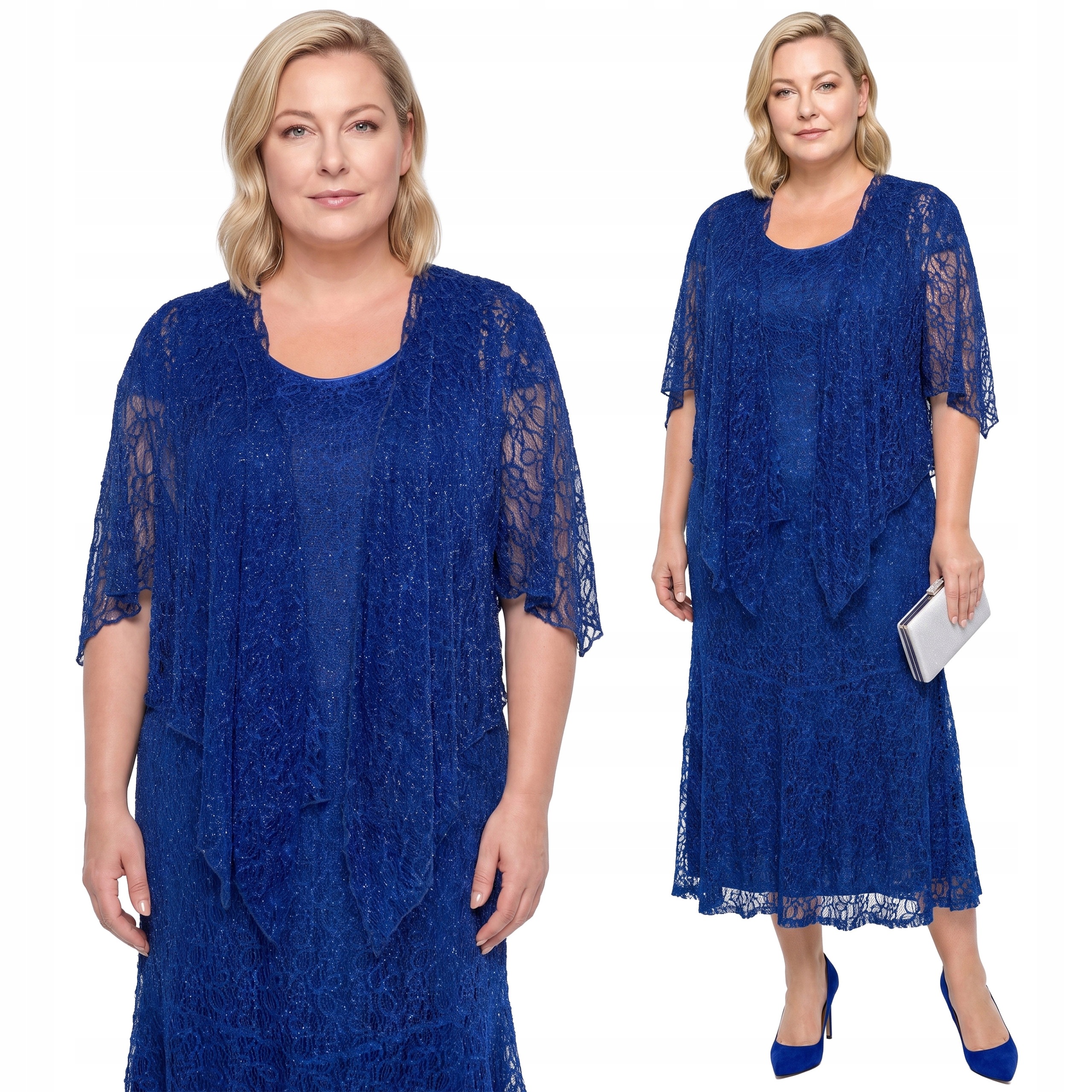 Chabrové lesklé bolerko plus size velikost Uni.