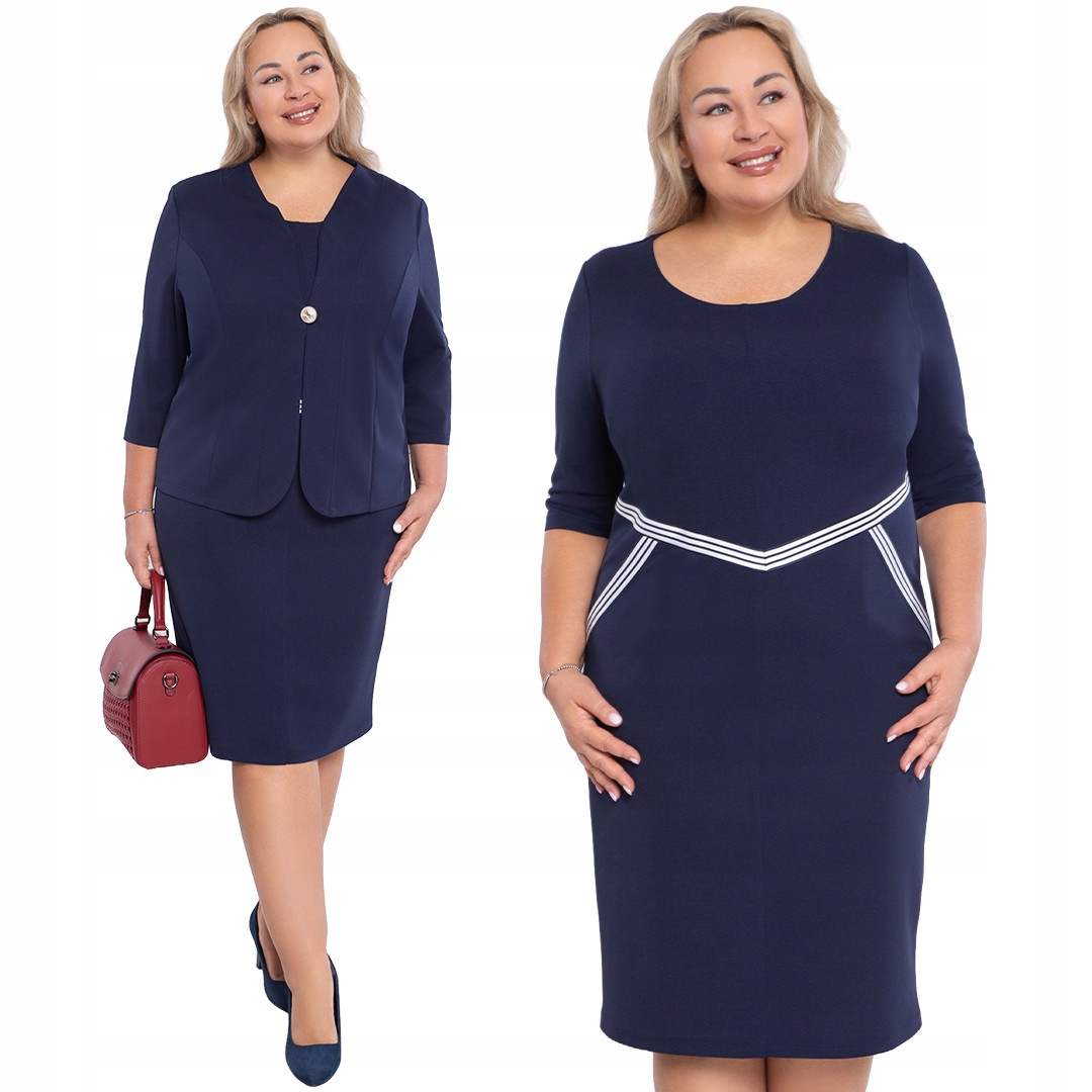 Tmavě modrá šaty s bílými pruhy 62