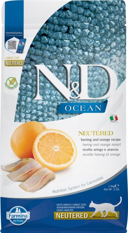 N&d Ocean Cat Herring Orange Neutered 1,5KG po sterylizacji