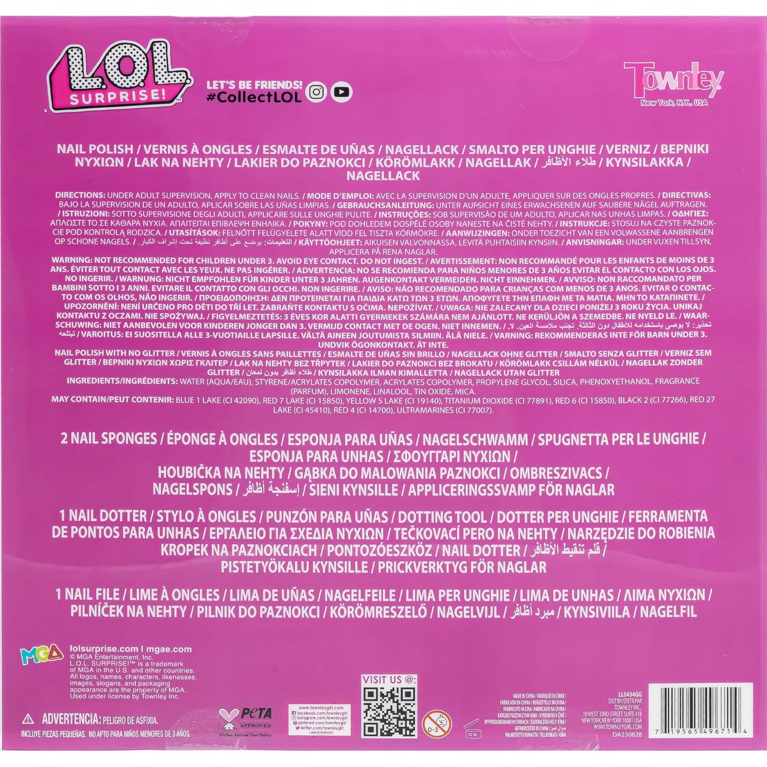 LAKIERY DO PAZNOKCI DLA DZIECI Z LOL SURPRISE TOWNLEY NAKLEJKI 6714 Certyfikaty, opinie, atesty CE